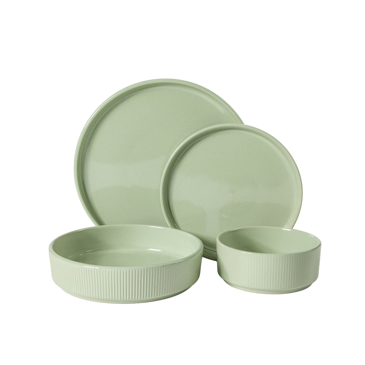 Gibson Elite Highspire 16-Piece Embossed Stoneware Dinnerware Set for 4