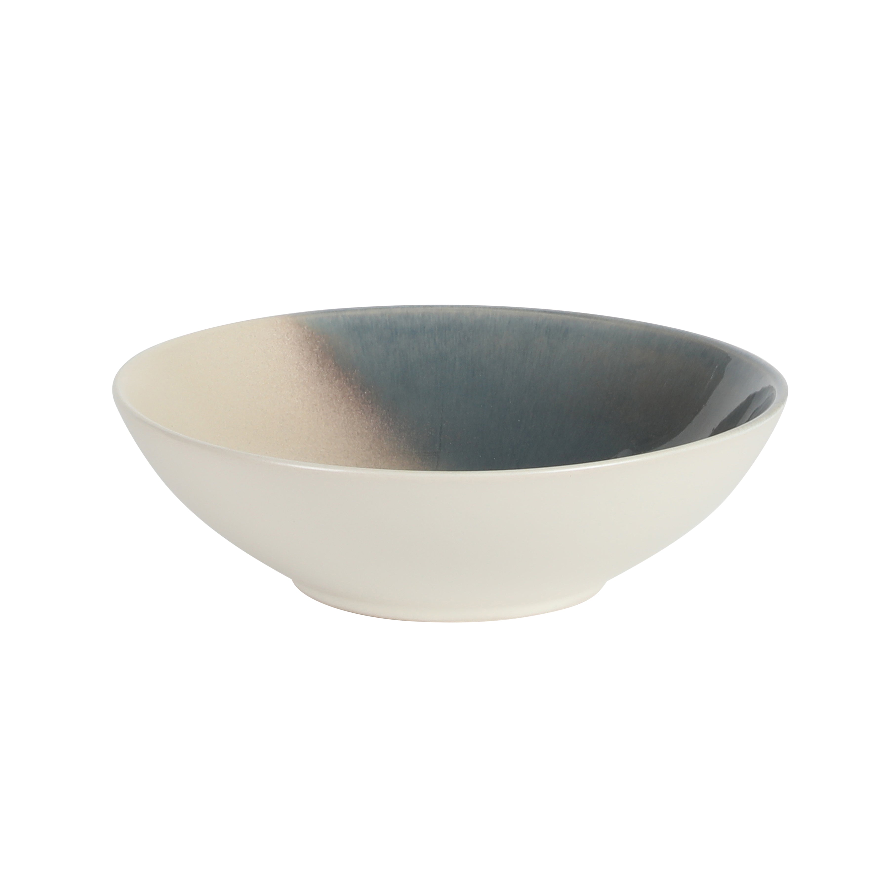 Gibson Elite Crescenton Plates and Bowls Sets, 12-Piece Stoneware Dinnerware Sets, Round Reactive Glaze Dish Set, Service for 4