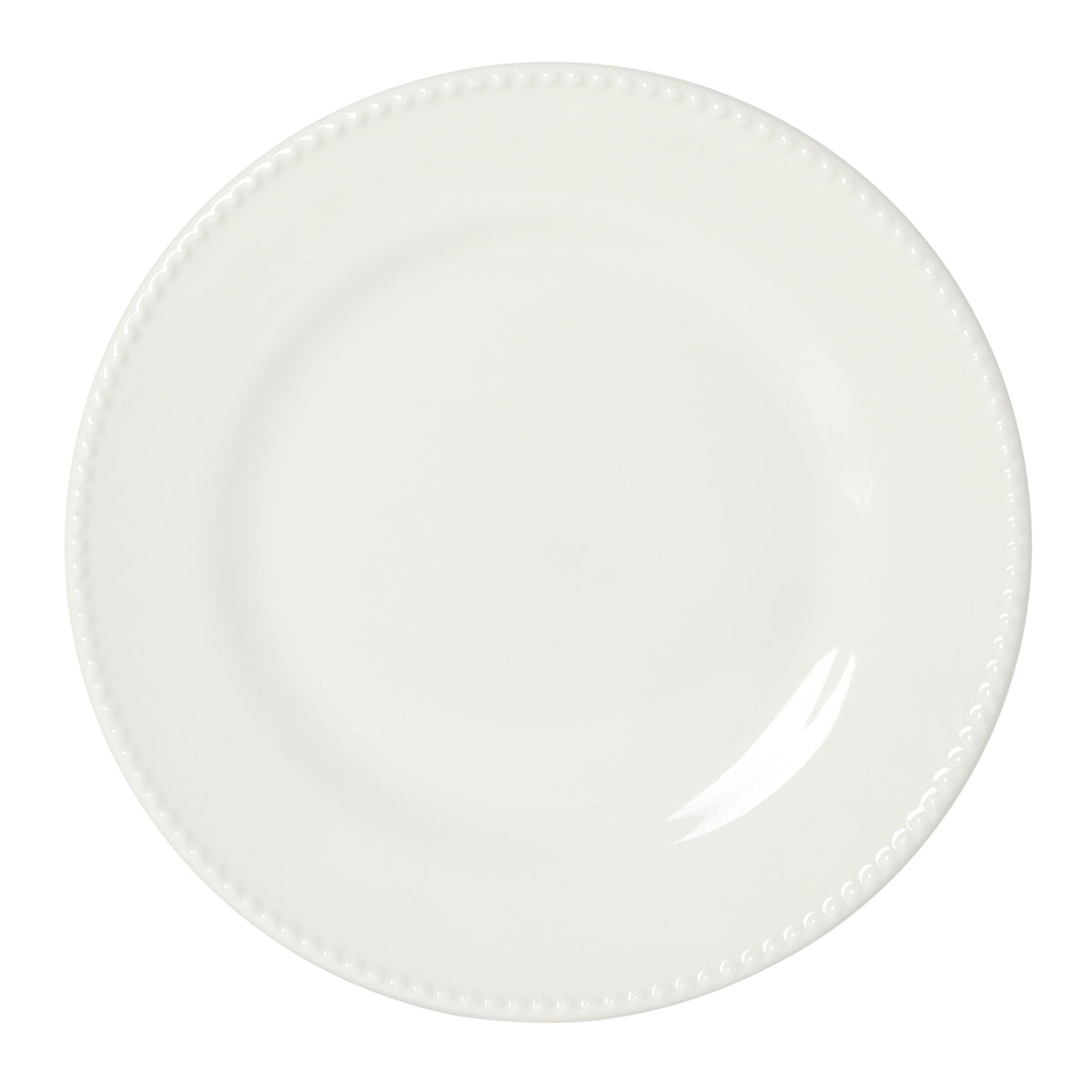 Gibson Home Caviara Plates and Bowls Set, 12-Piece Dinnerware Set, White Round Beaded Rim Porcelain Dish Set, Dinner Plates, Salad Plates & Cereal Bowls