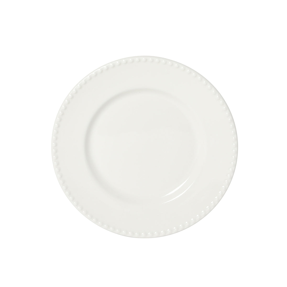 Gibson Home Caviara Plates and Bowls Set, 12-Piece Dinnerware Set, White Round Beaded Rim Porcelain Dish Set, Dinner Plates, Salad Plates & Cereal Bowls