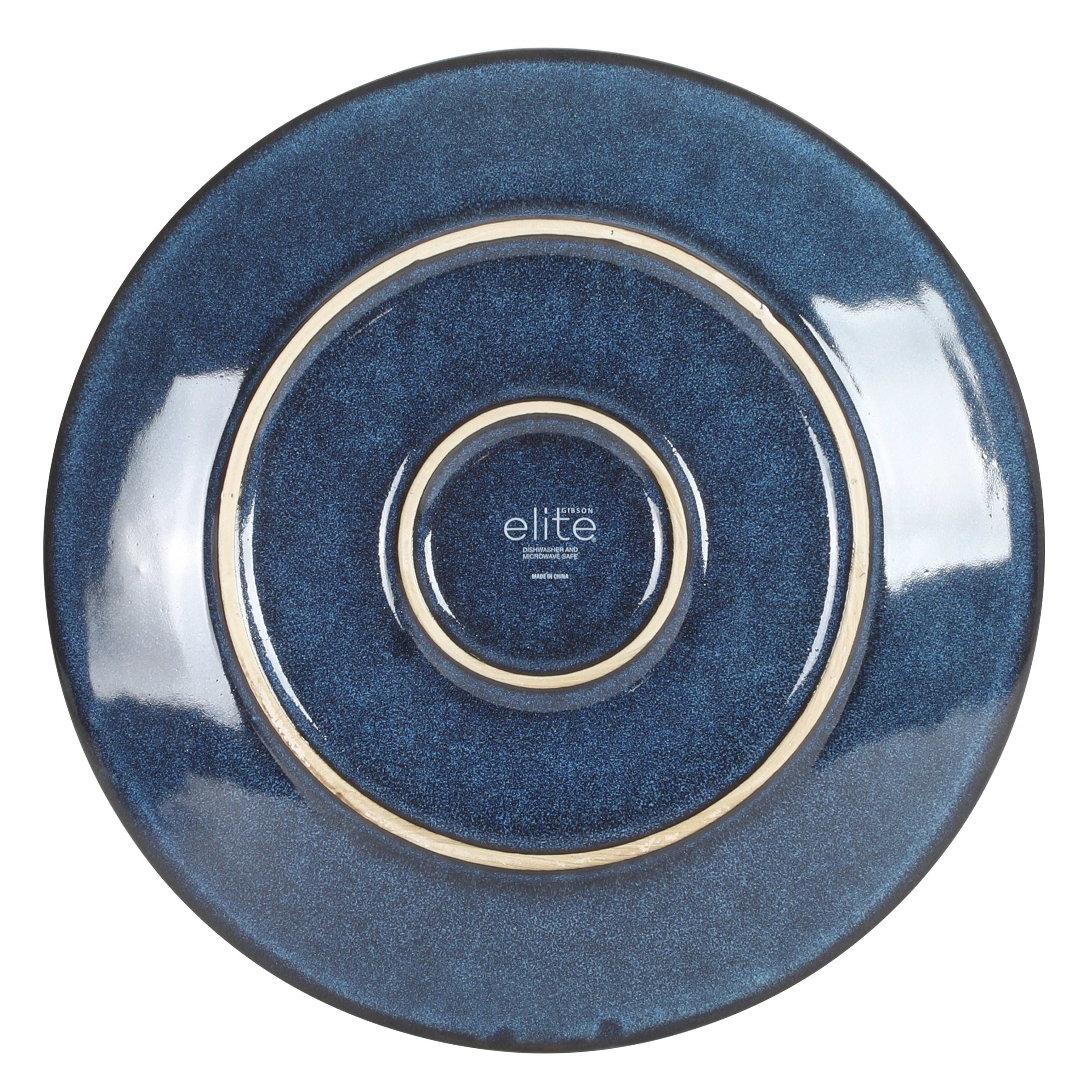 Gibson Elite Midnight Luna Plates and Bowls Sets, 12-Piece Stoneware D