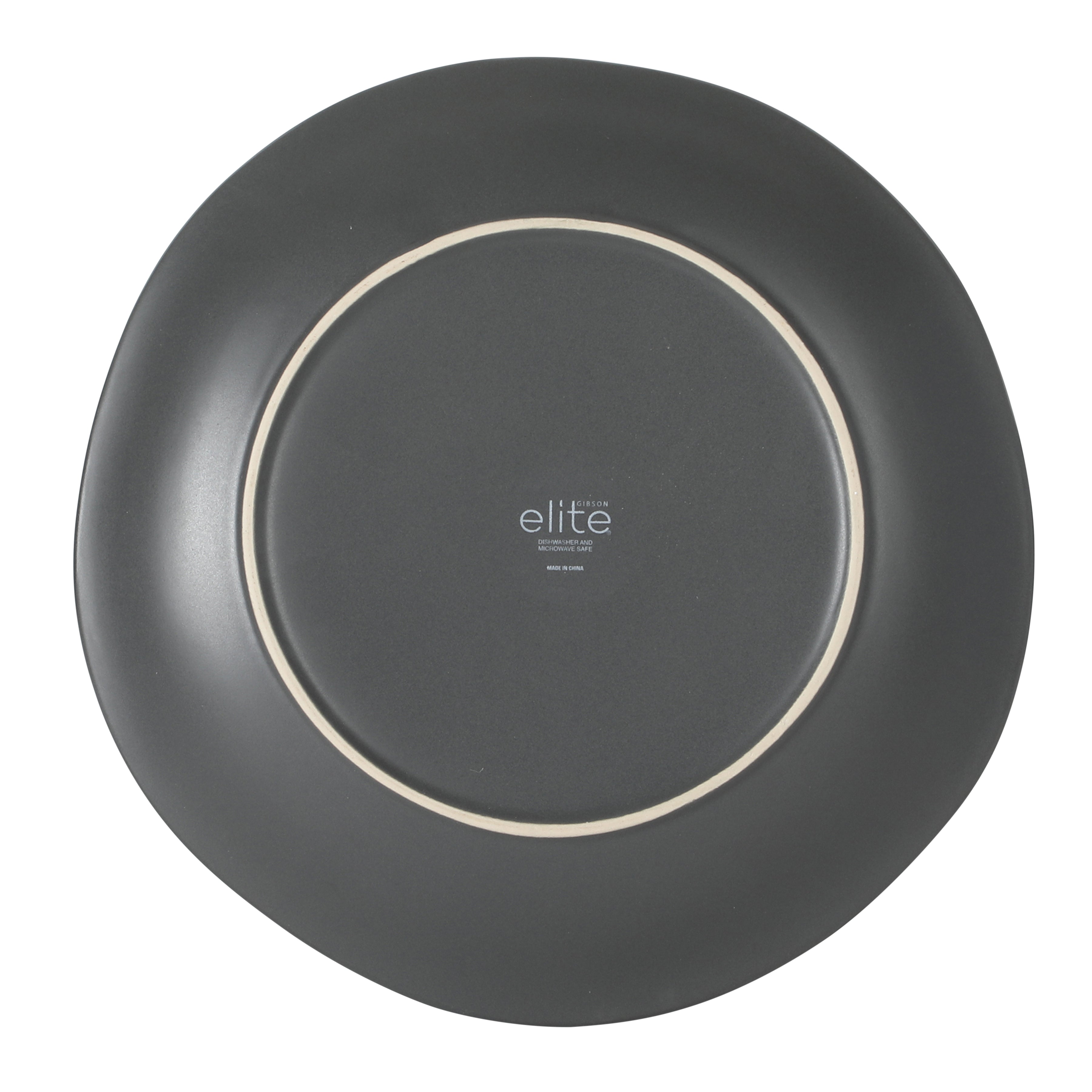 Gibson Elite Port Barton Plates and Bowls Sets, 12-Piece Stoneware Dinnerware Sets, Reactive Glaze Dish Set, Service for 4