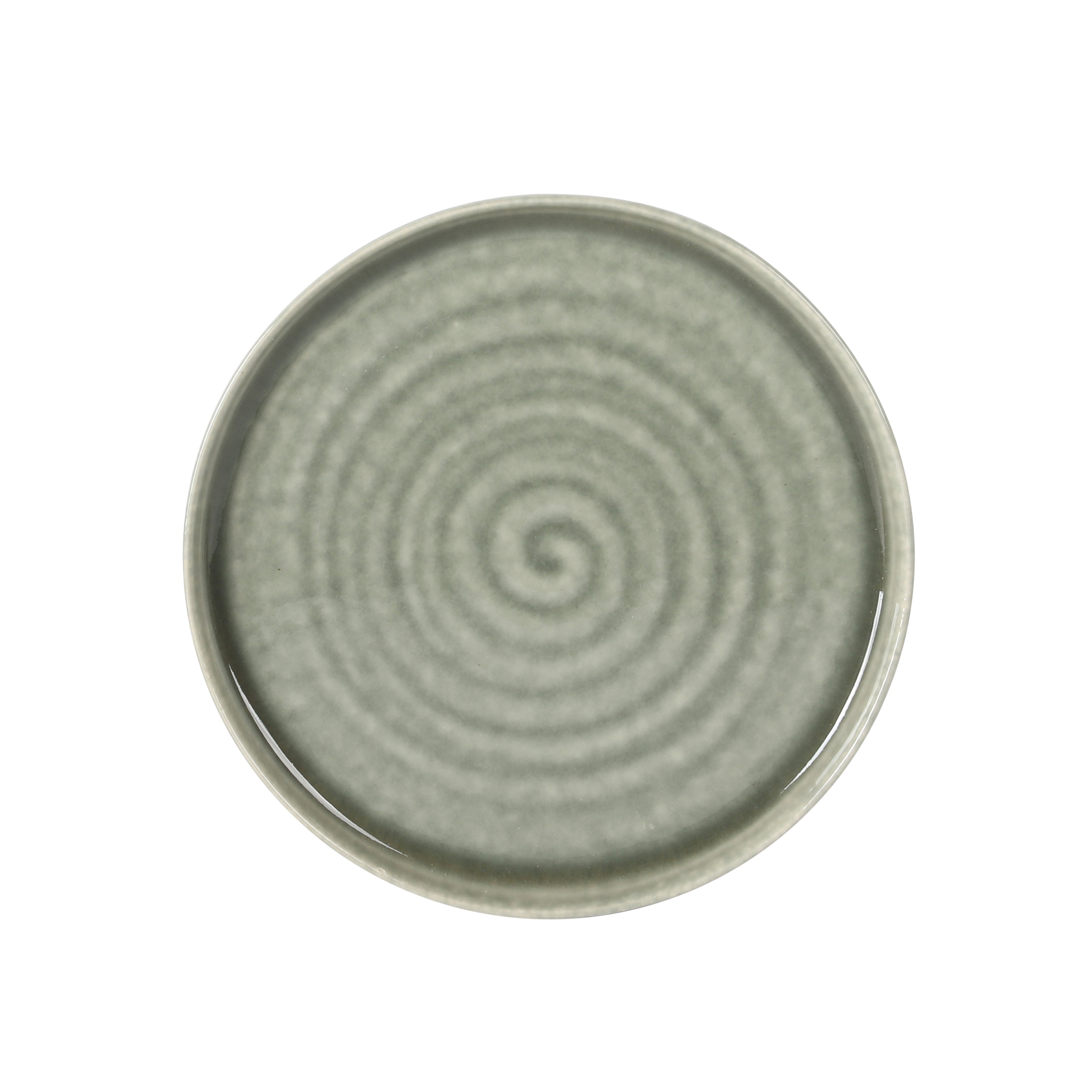 Gibson Elite Eclipse Swirls Plates and Bowls Sets, 12-Piece Stoneware Dinnerware Sets, Reactive Glaze Dish Set