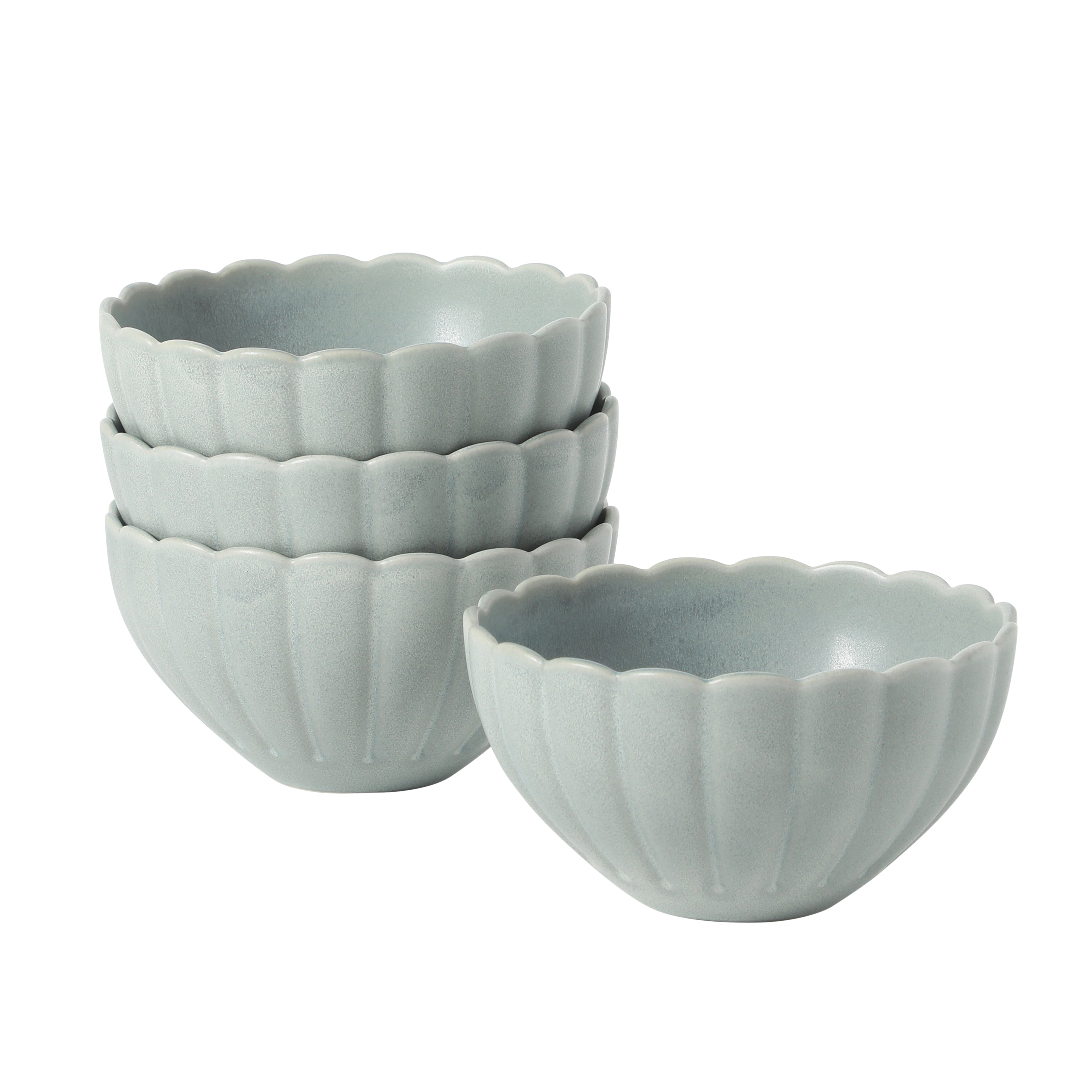 Gibson Elite Bistro Fleur Stoneware Cereal Bowls Set of 4, 5.5-Inch Sc