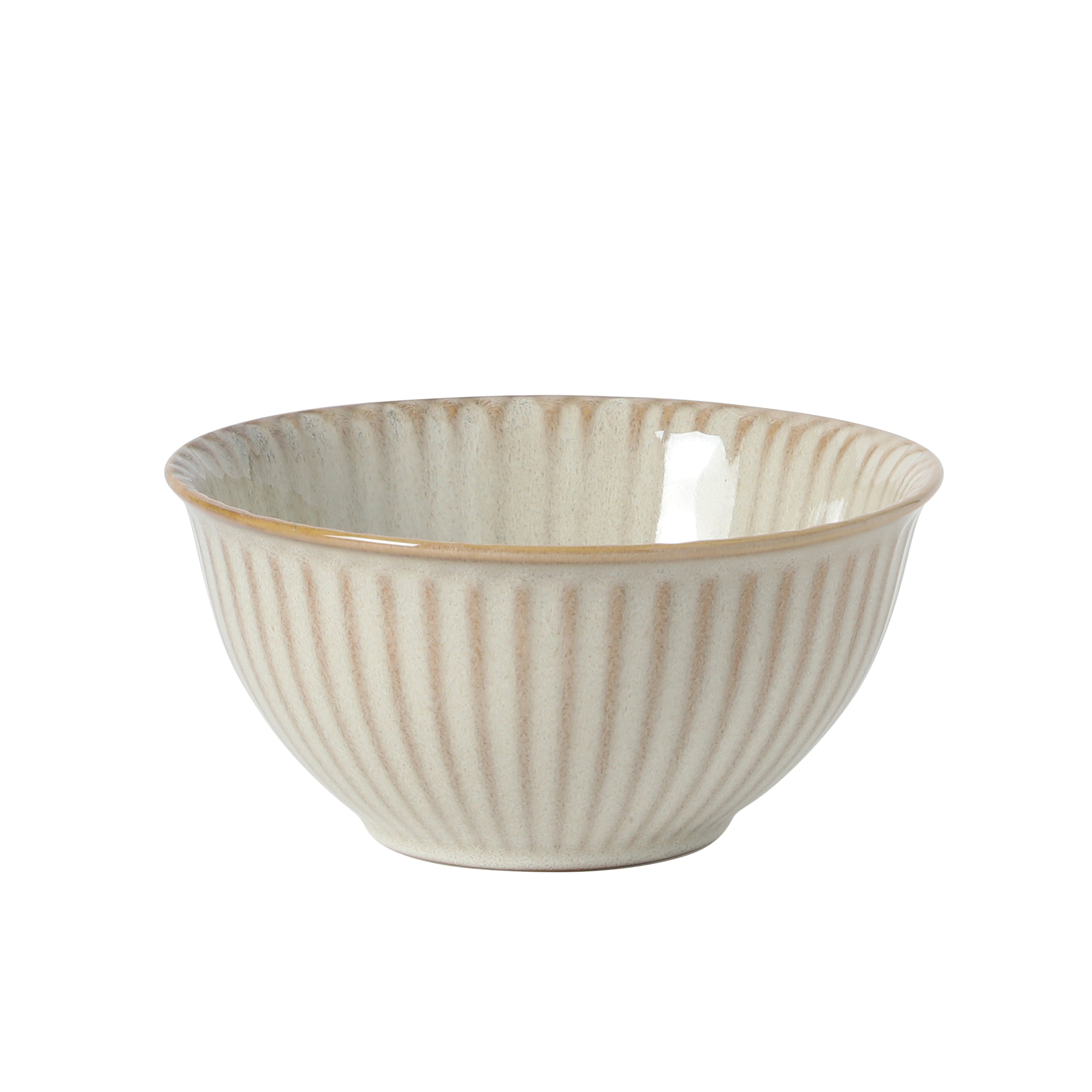 Gibson Elite Cereal Bowls Set of 4, 6-Inch Stoneware Soup Bowls,  Reactive Glaze Ribbed Bowl Set