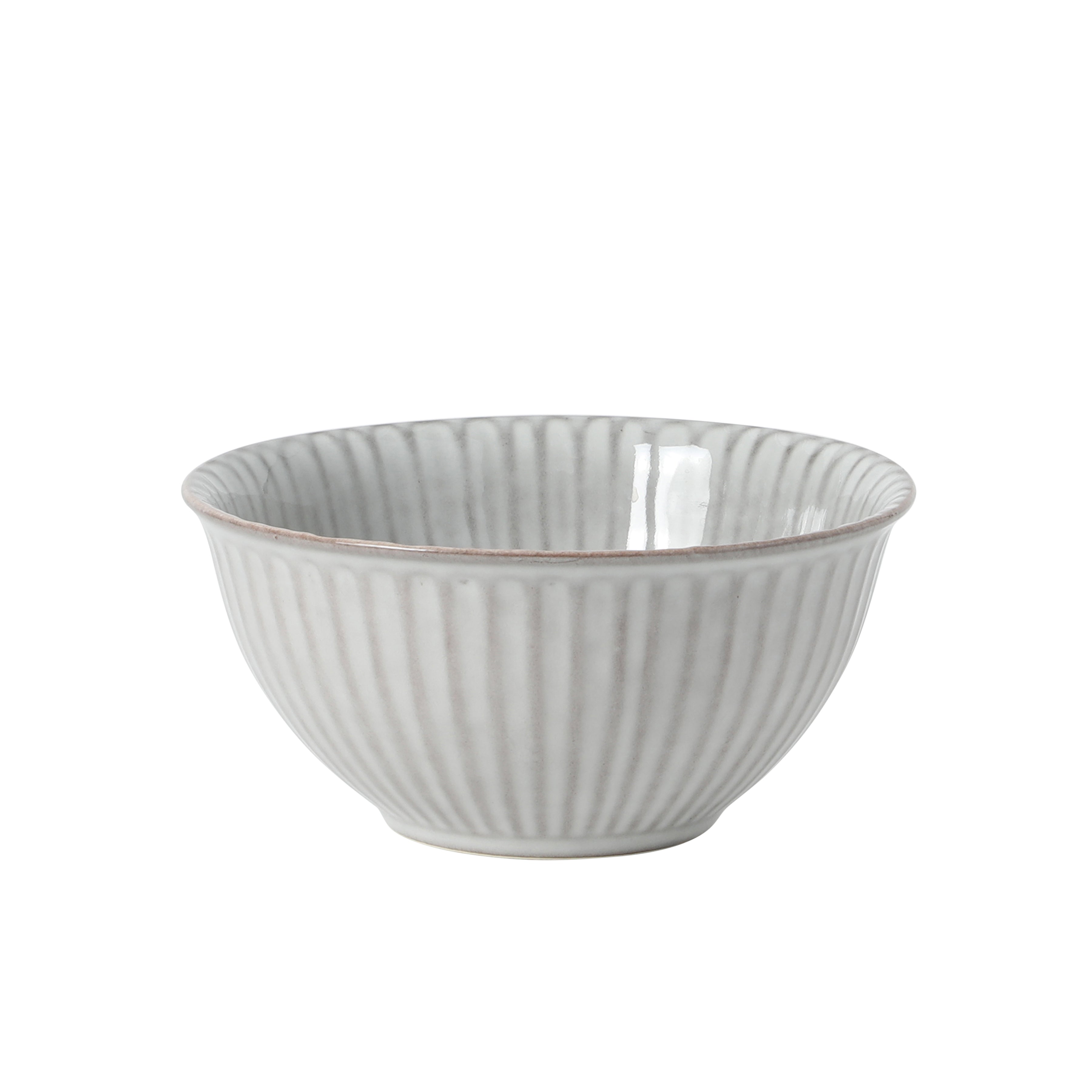 Gibson Elite Cereal Bowls Set of 4, 6-Inch Stoneware Soup Bowls,  Reactive Glaze Ribbed Bowl Set