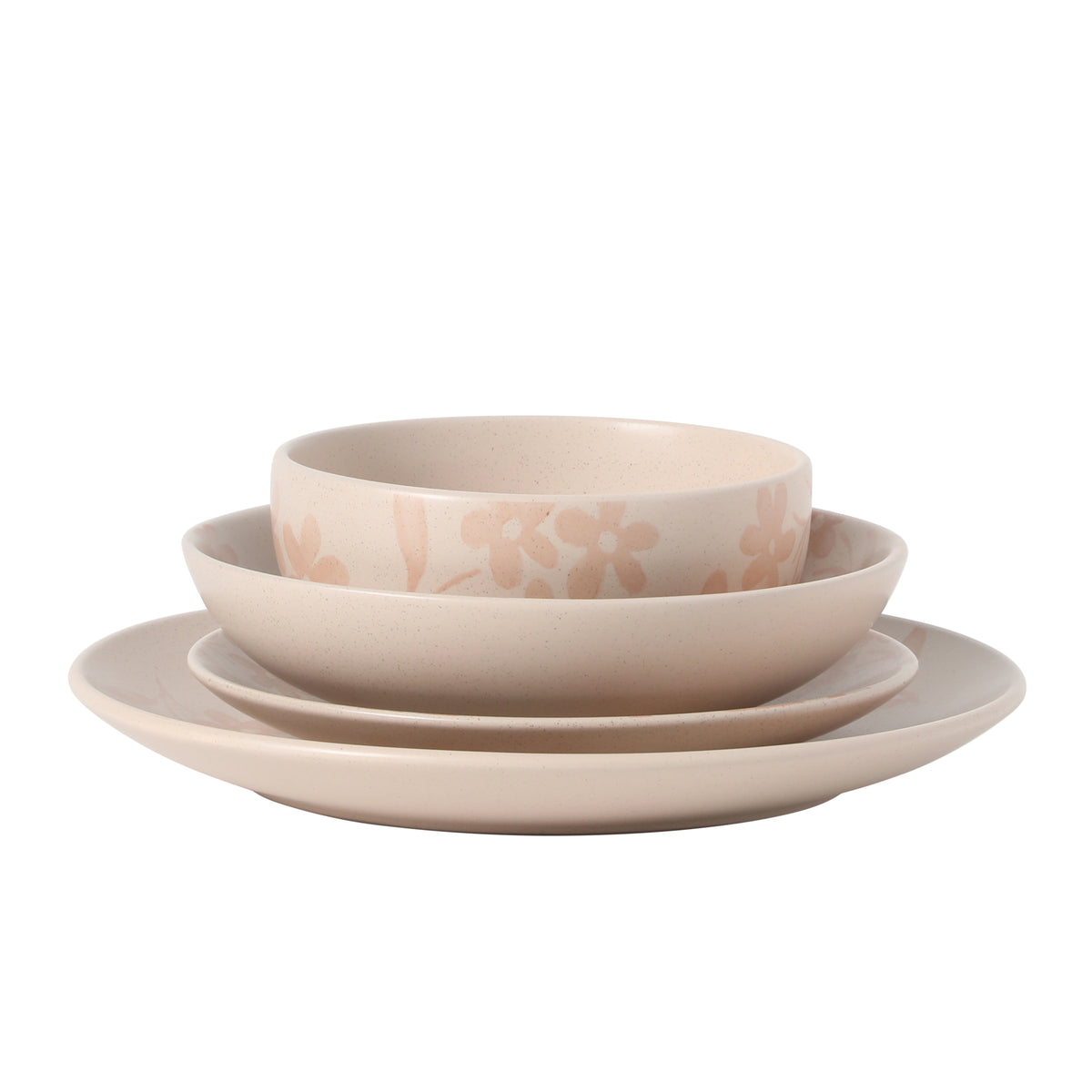 Gibson Home Admiral Hall Plates and Bowls Set, 16-Piece Floral Dinnerware Set, Stoneware Dish Set, Dinner Plates, Salad Plates, Pasta Bowls & Cereal Bowls
