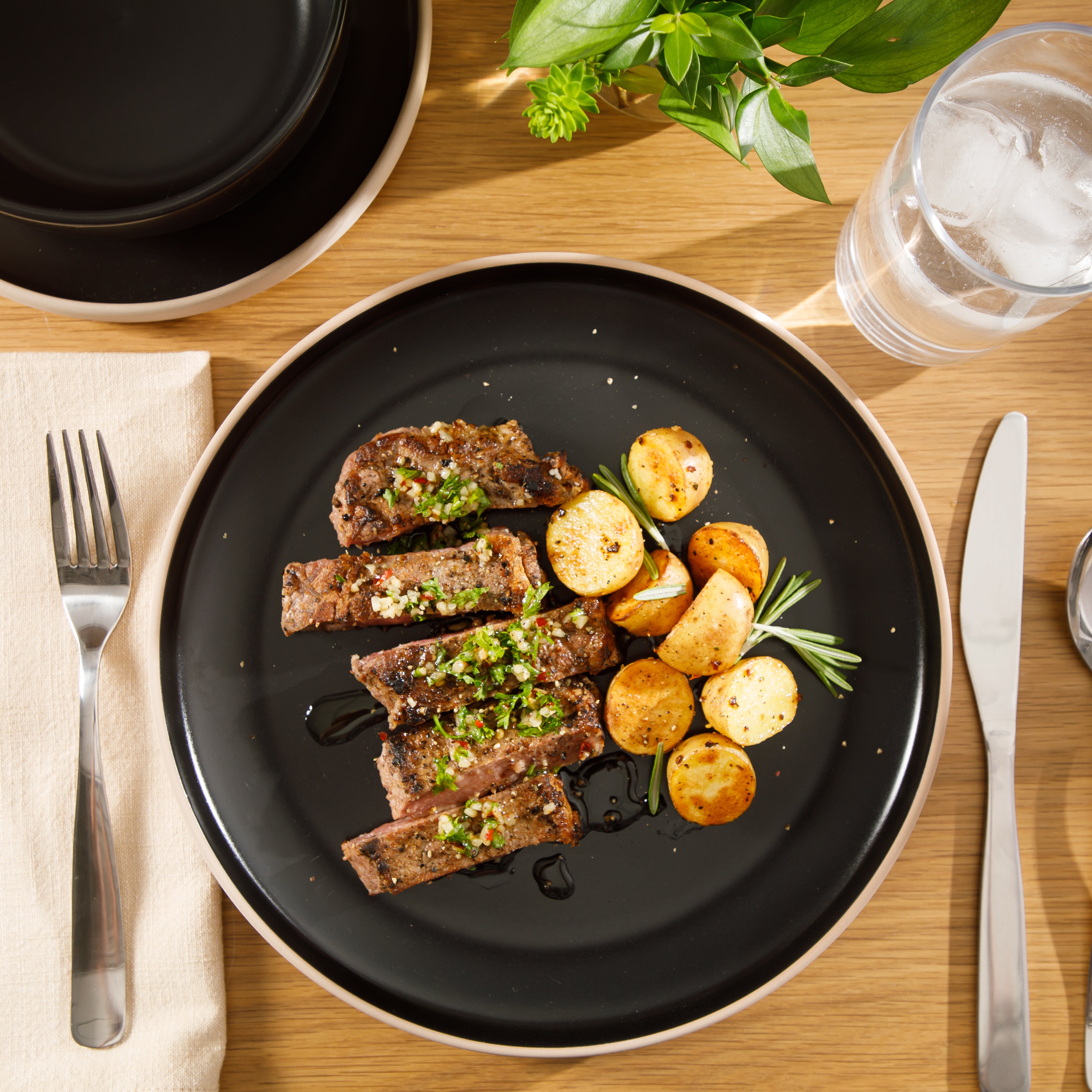 Gibson Home Plates and Bowls Set, 12 Piece Stoneware Dinnerware Set for 4, Matte Two-Tone Glaze, Dishwasher & Microwave Safe, Green