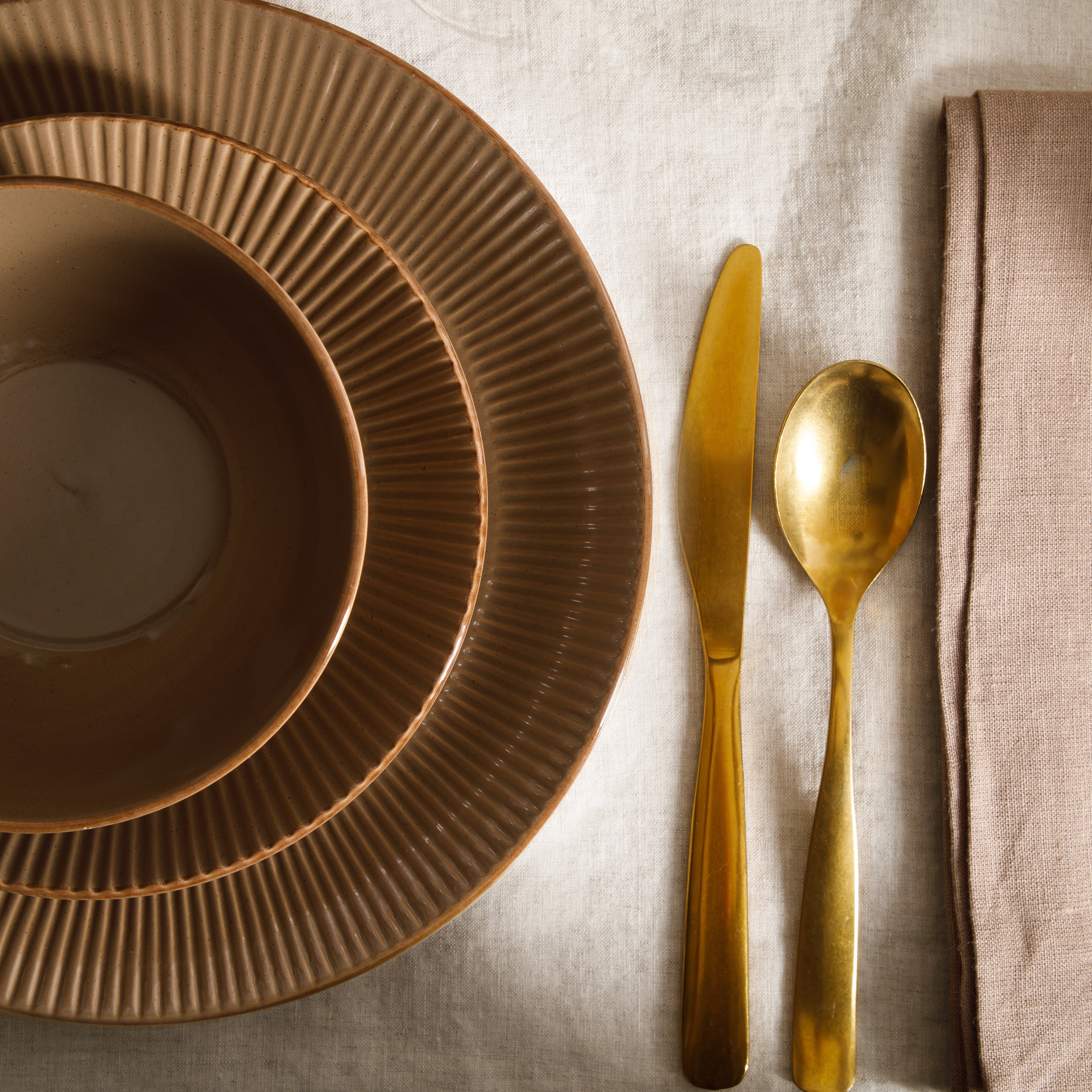 Gibson Home Plates and Bowls Set, 12 Piece Stoneware Dinnerware Set for 4, Ribbed Reactive Glaze, Dishwasher & Microwave Safe