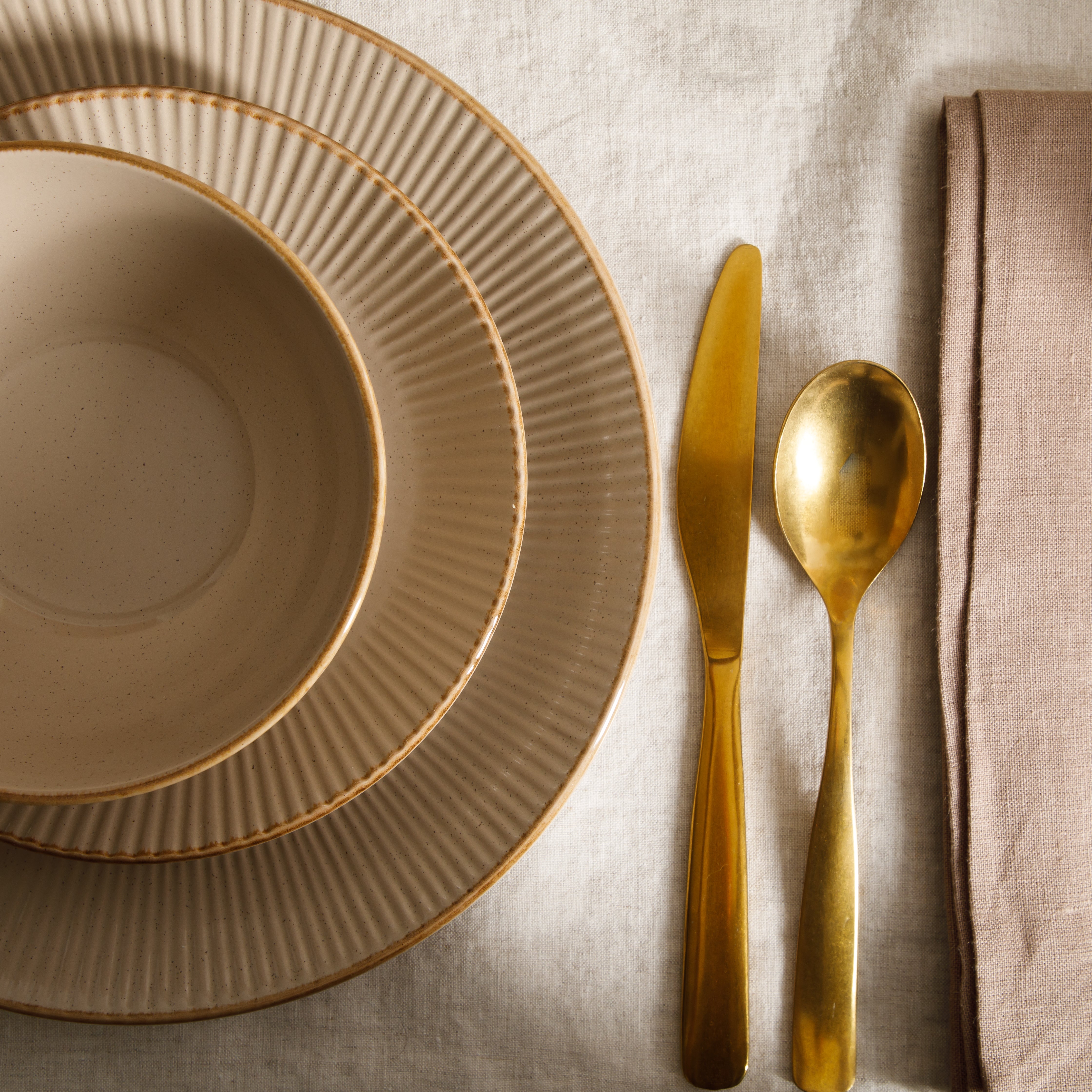 Gibson Home Plates and Bowls Set, 12 Piece Stoneware Dinnerware Set for 4, Ribbed Reactive Glaze, Dishwasher & Microwave Safe