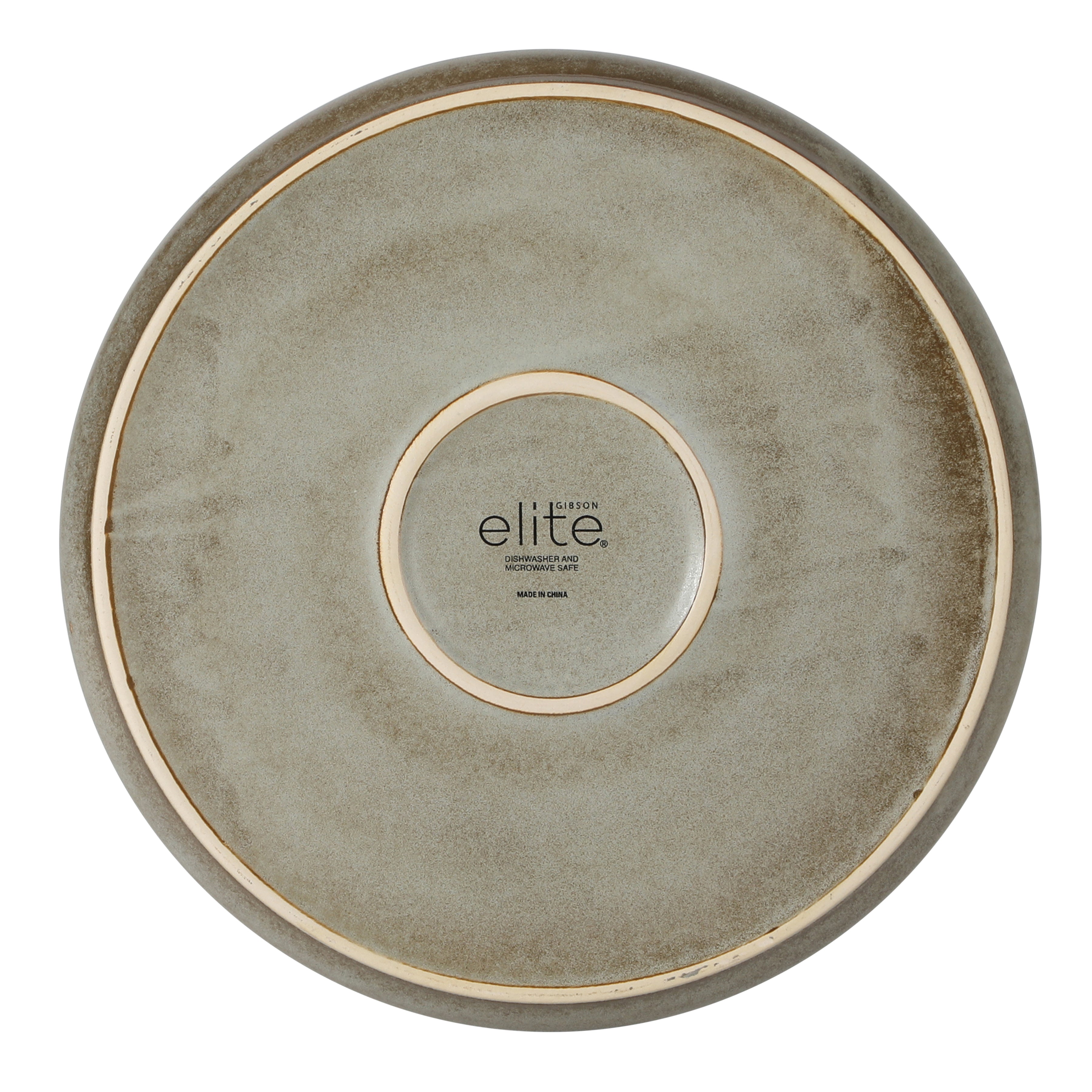 Gibson Elite Coastal Forest Plates and Bowls Sets, 12-Piece Stoneware Dinnerware Sets, Triple Reactive Glaze Dish Set - Grey and Cream White