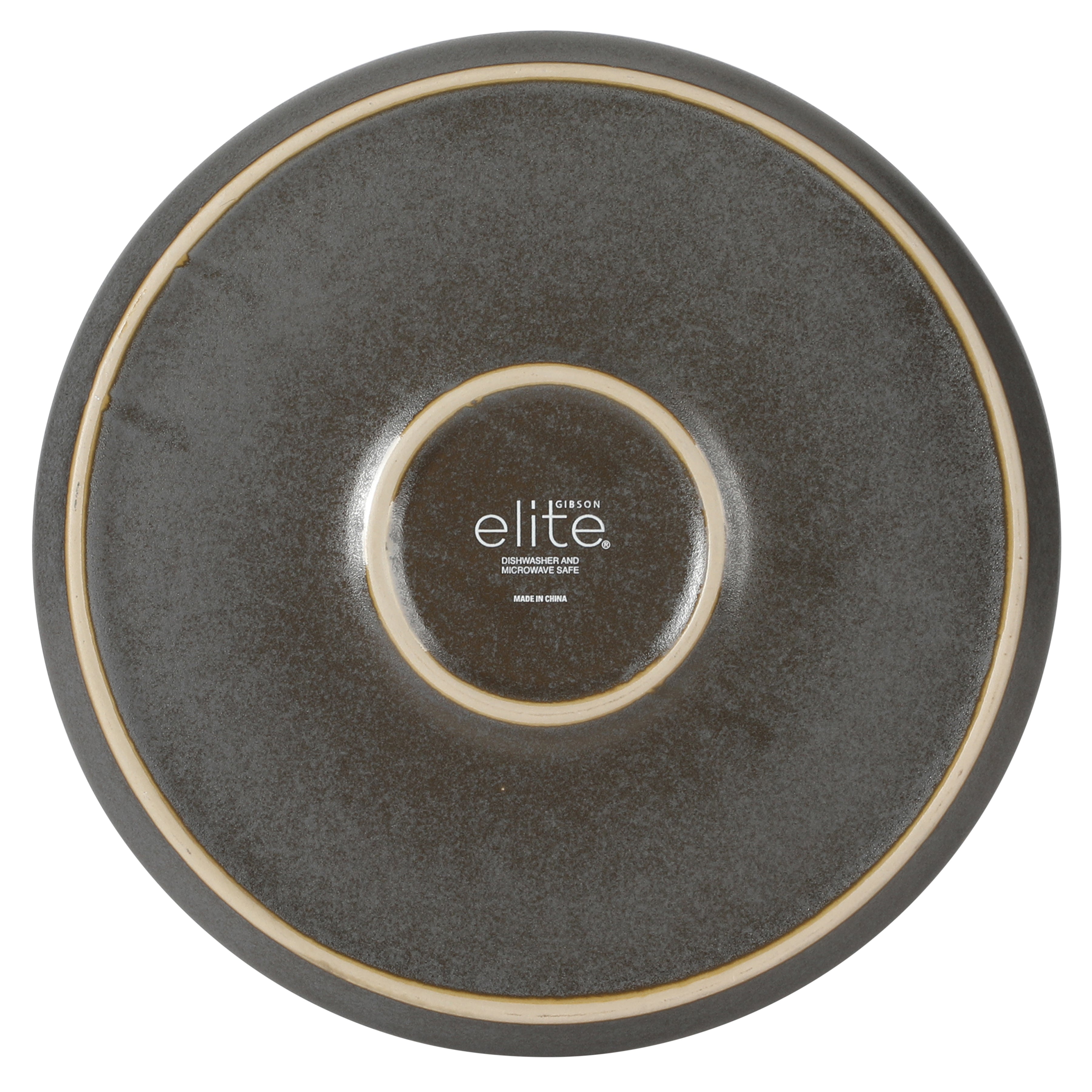 Gibson Elite Coastal Forest Plates and Bowls Sets, 12-Piece Stoneware Dinnerware Sets, Triple Reactive Glaze Dish Set - Grey and Cream White