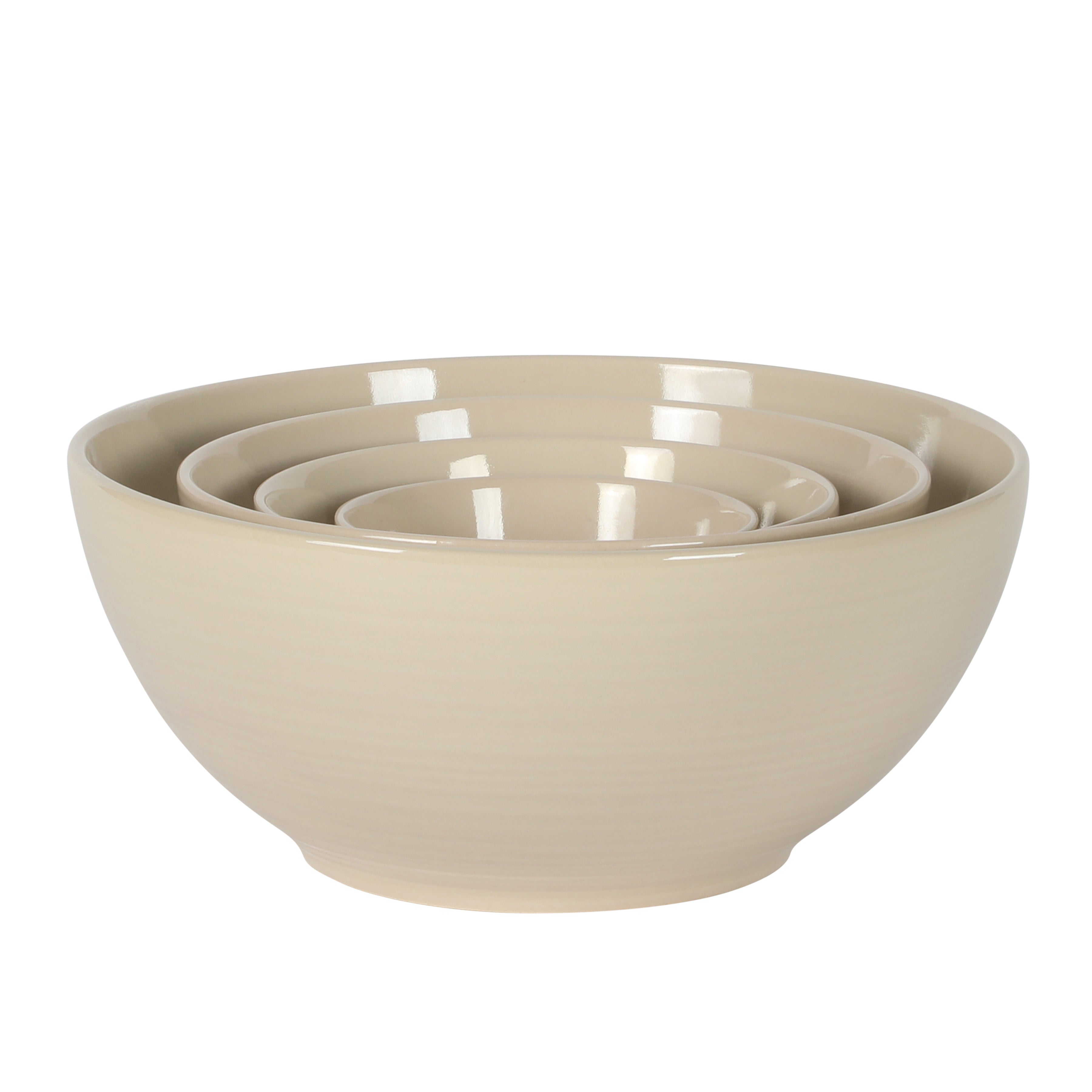 Gibson Elite Maple Grove 4-Piece Stoneware Nesting Bowl Set, Reactive Glaze Mixing and Serving Bowls, Dishwasher Safe