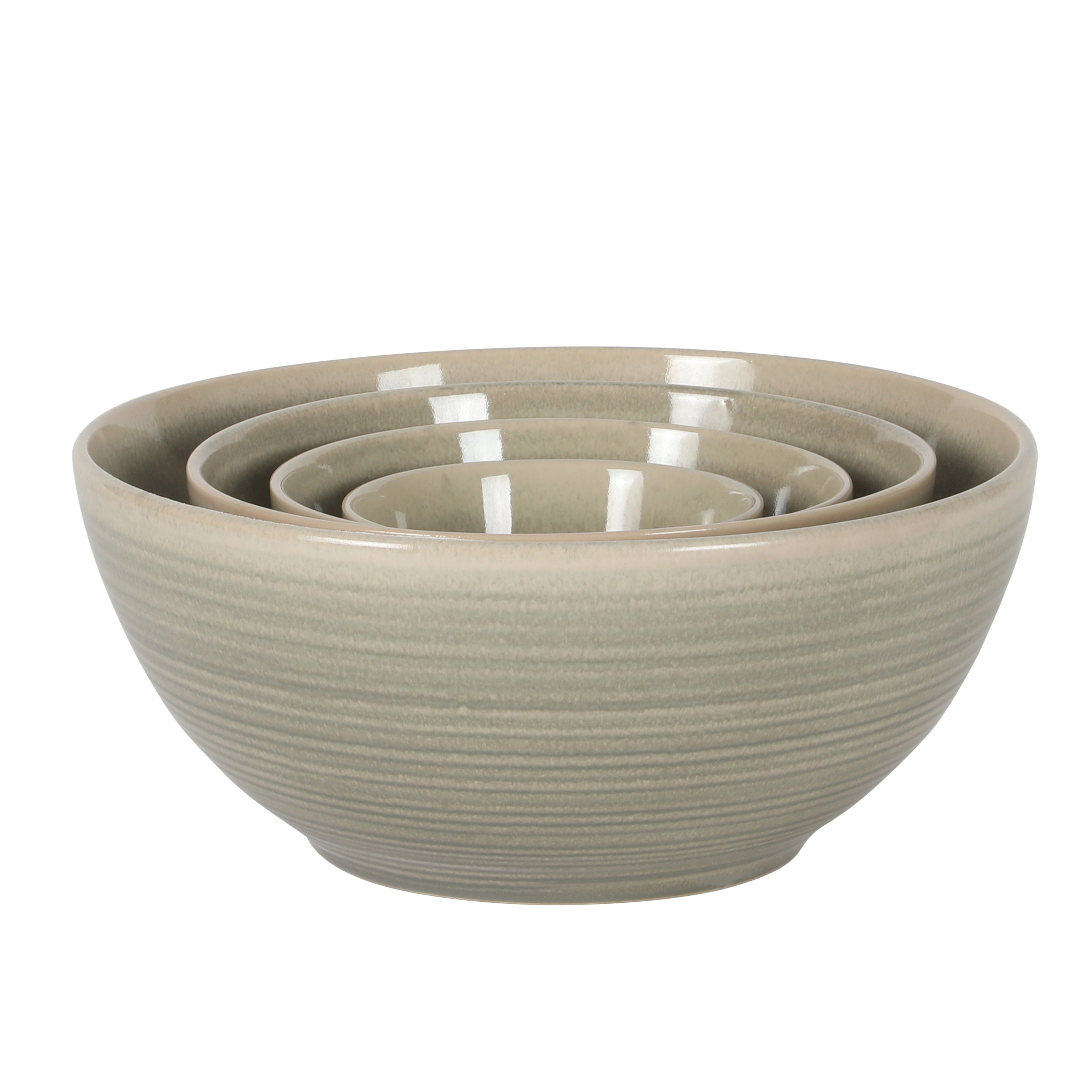 Gibson Elite Maple Grove 4-Piece Stoneware Nesting Bowl Set, Reactive Glaze Mixing and Serving Bowls, Dishwasher Safe