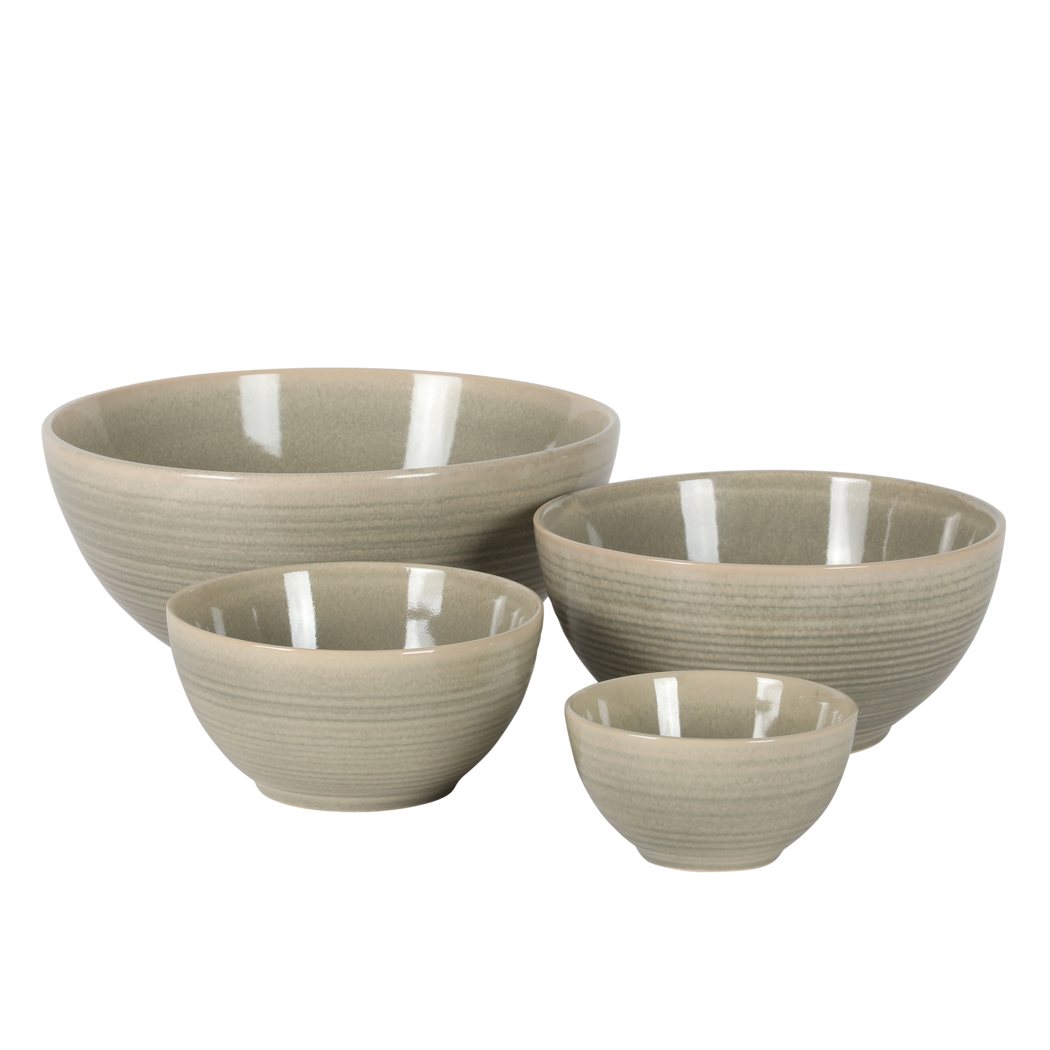 Gibson Elite Maple Grove 4-Piece Stoneware Nesting Bowl Set, Reactive Glaze Mixing and Serving Bowls, Dishwasher Safe