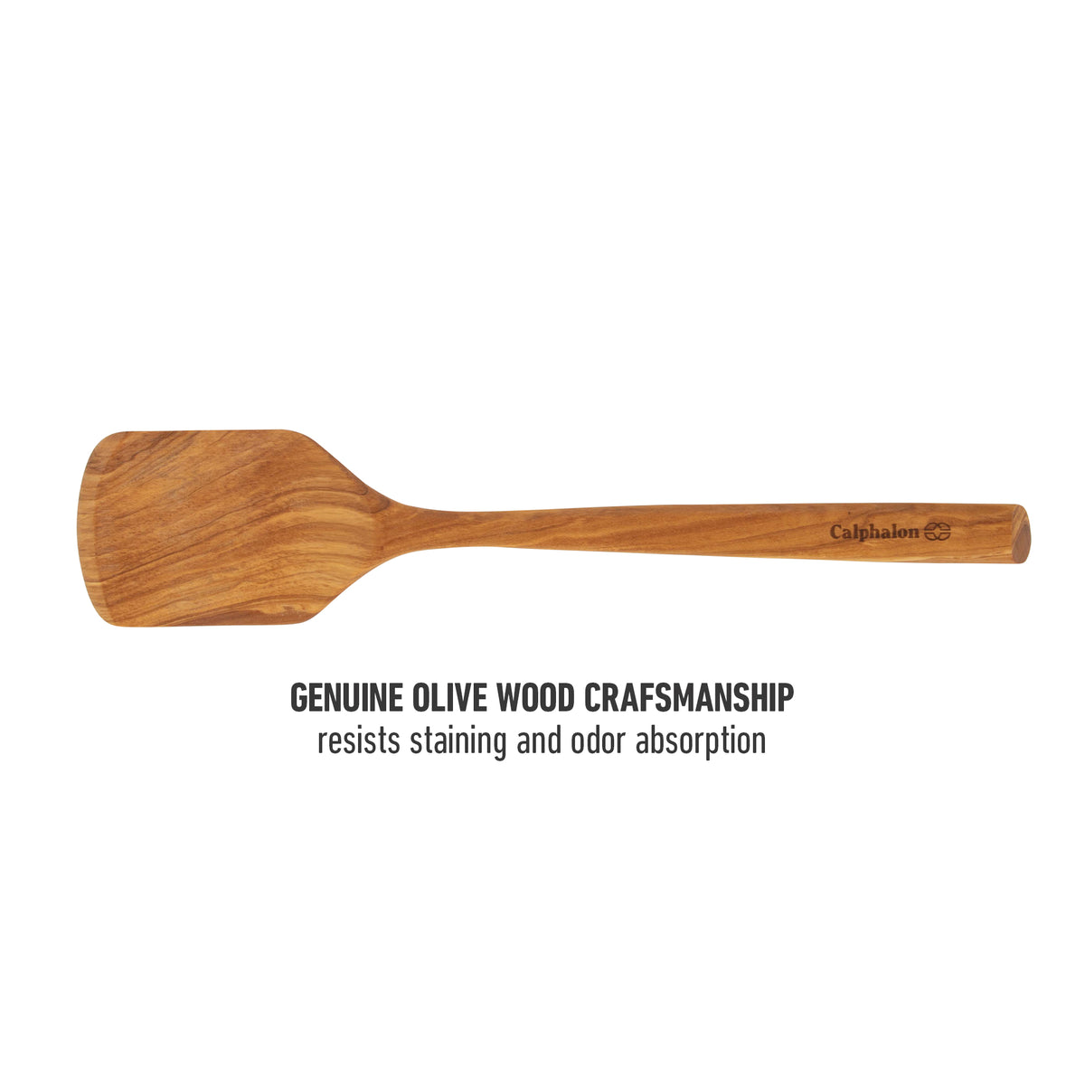 Calphalon Edge Olive Wood Cooking Utensil Set, 13 Inch Spoons and Turners, 4 Piece
