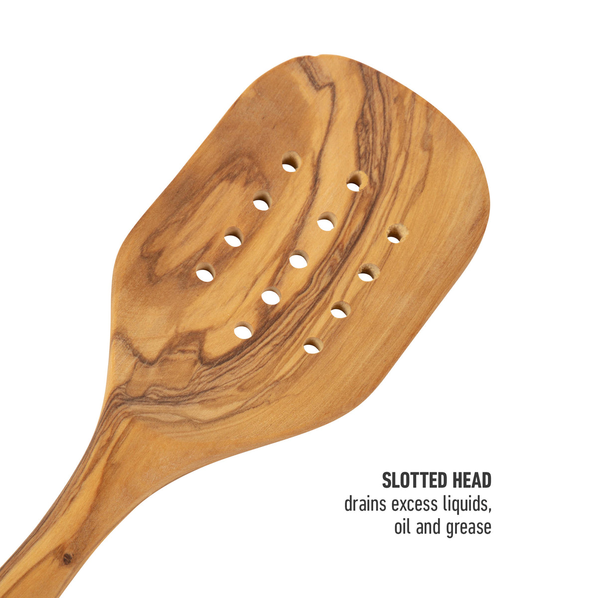 Calphalon Edge Olive Wood Cooking Utensil Set, 13 Inch Spoons and Turners, 4 Piece