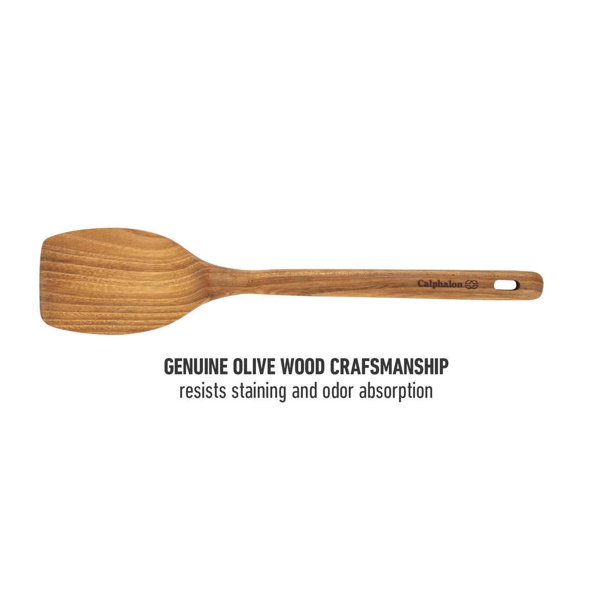 Calphalon Edge Teak Wood Cooking Utensil Set, 13 Inch Spoons and Turners, 4 Piece