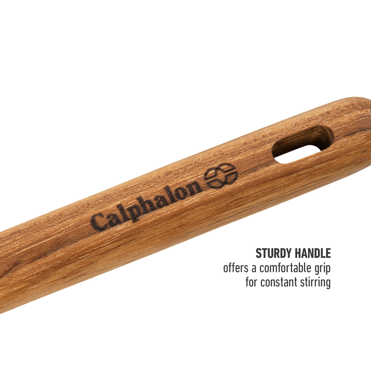 Calphalon Edge Teak Wood Cooking Utensil Set, 13 Inch Spoons and Turners, 4 Piece