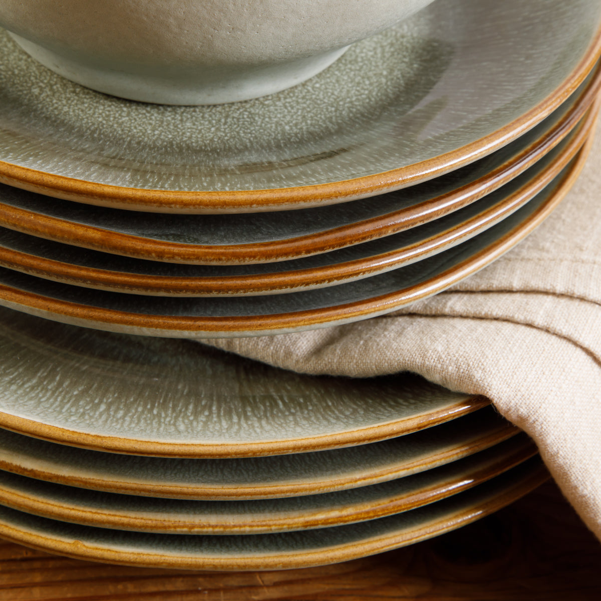 Gibson Elite Wild Archer Plates and Bowls Set, 12 Piece Stoneware Dinnerware Set for 4, Reactive Glaze, Dishwasher & Microwave Safe
