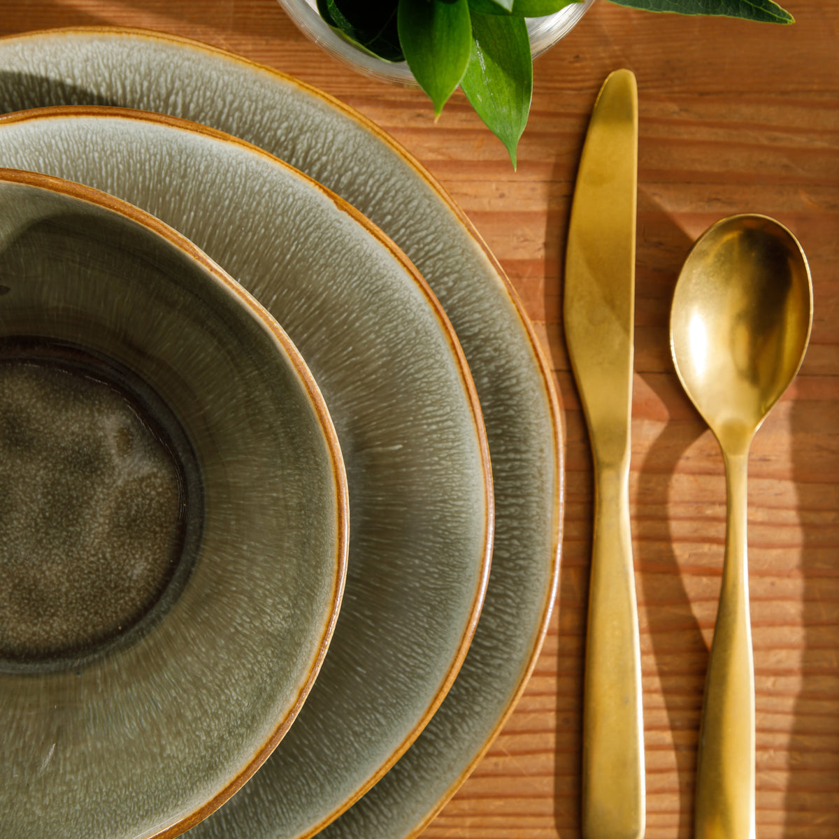 Gibson Elite Wild Archer Plates and Bowls Set, 12 Piece Stoneware Dinnerware Set for 4, Reactive Glaze, Dishwasher & Microwave Safe