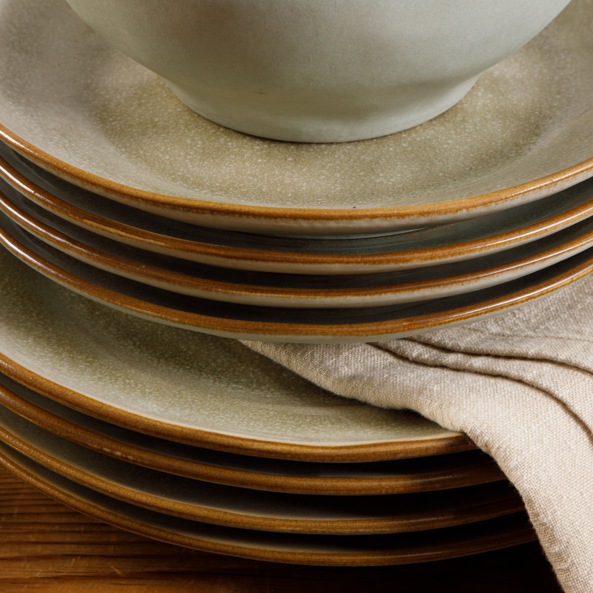 Gibson Elite Wild Archer Plates and Bowls Set, 12 Piece Stoneware Dinnerware Set for 4, Reactive Glaze, Dishwasher & Microwave Safe