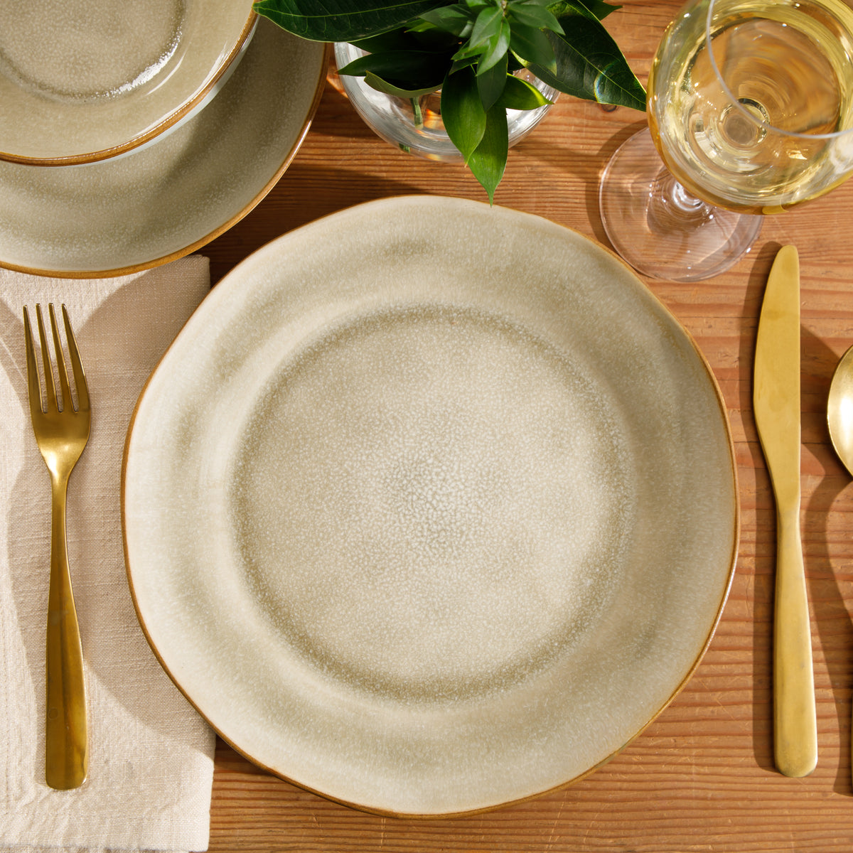 Gibson Elite Wild Archer Plates and Bowls Set, 12 Piece Stoneware Dinnerware Set for 4, Reactive Glaze, Dishwasher & Microwave Safe