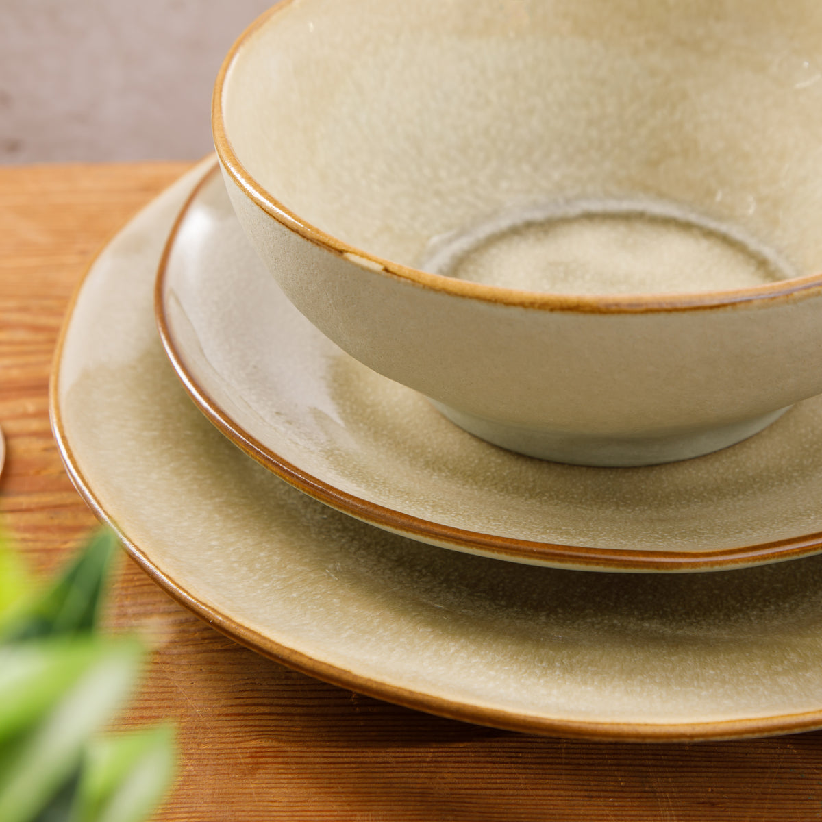 Gibson Elite Wild Archer Plates and Bowls Set, 12 Piece Stoneware Dinnerware Set for 4, Reactive Glaze, Dishwasher & Microwave Safe