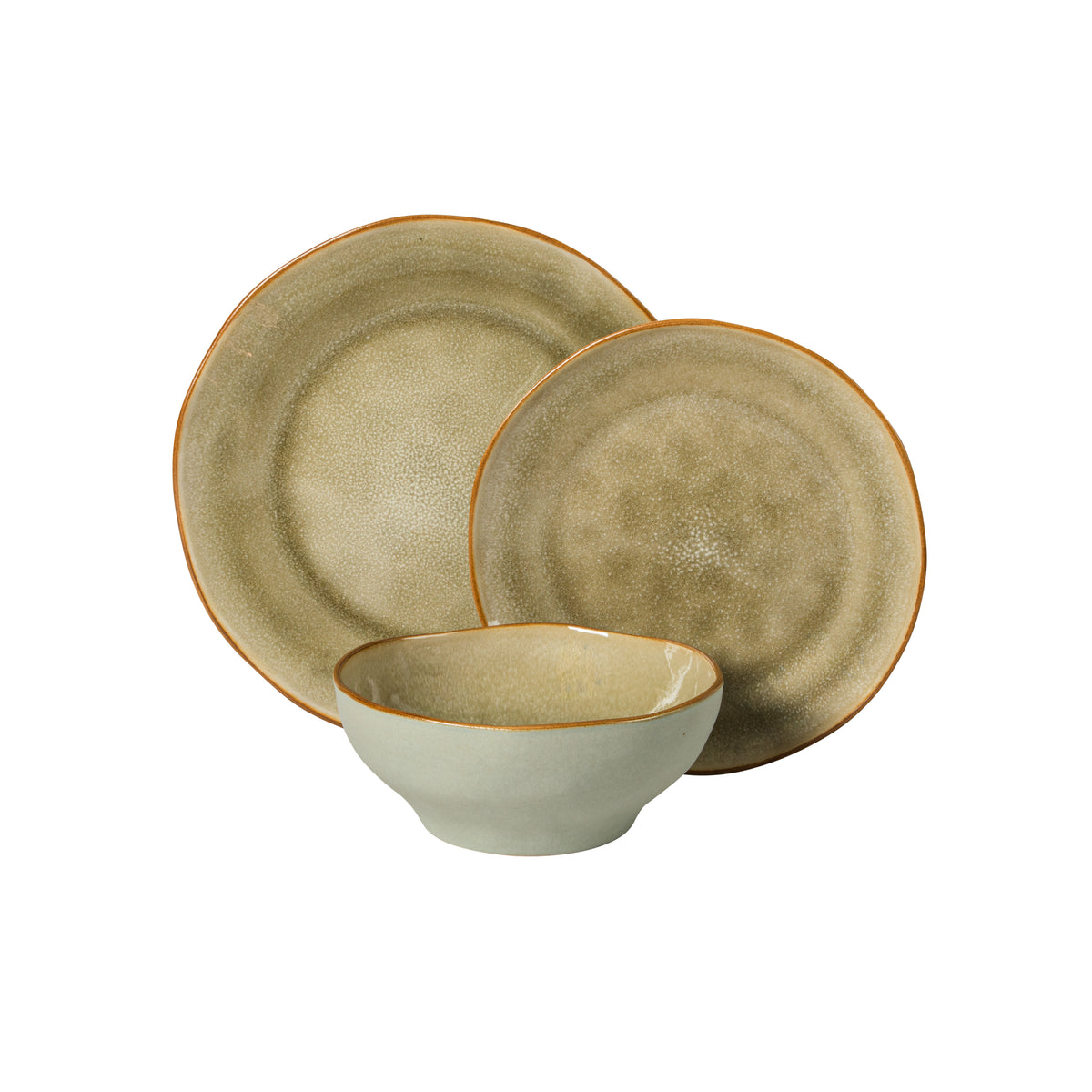 Gibson Elite Wild Archer Plates and Bowls Set, 12 Piece Stoneware Dinnerware Set for 4, Reactive Glaze, Dishwasher & Microwave Safe