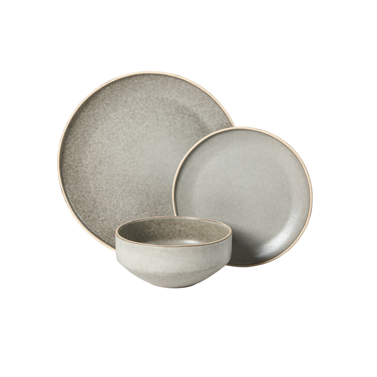 Gibson Elite Lake Country Plates and Bowls Set, 12 Piece Stoneware Dinnerware Set for 4, Reactive Glaze, Dishwasher & Microwave Safe