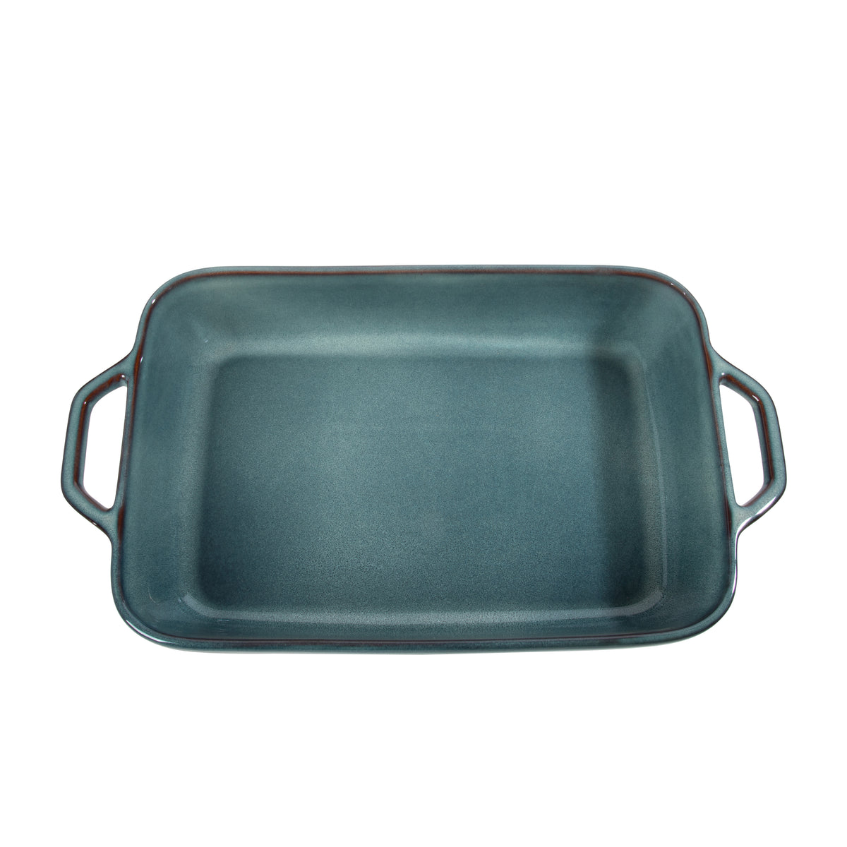 Gibson Elite Blue Eagle Casserole Dish, Oven Safe Ceramic Stoneware Baking Dish, Lasagna Pan with Handles, Reactive Glaze, 4.2 Qt, 16.7 x 9.6 in