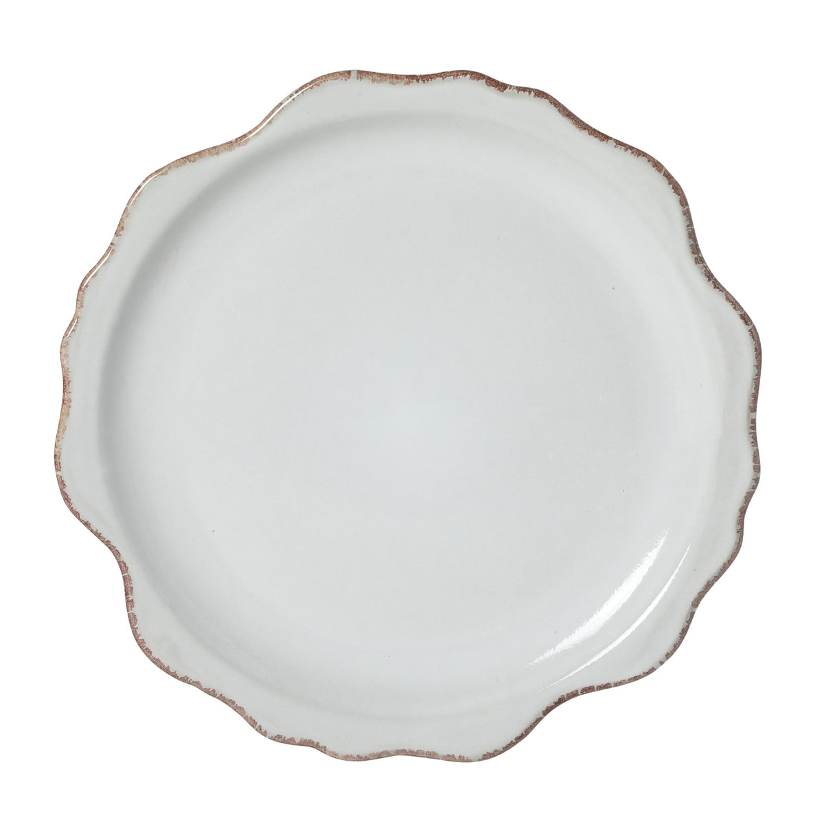 Gibson Elite Kennon Road Plates and Bowls Set, 12-Piece Dinnerware Set, White Scalloped Stoneware Dishes, Dinner Plates, Salad Plates & Cereal Bowls, Reactive Glaze