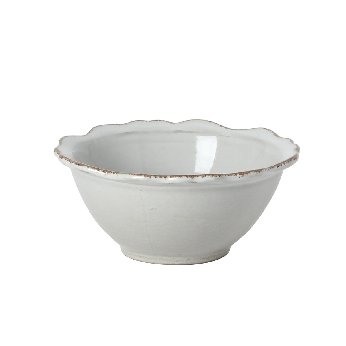 Gibson Elite Kennon Road Plates and Bowls Set, 12-Piece Dinnerware Set, White Scalloped Stoneware Dishes, Dinner Plates, Salad Plates & Cereal Bowls, Reactive Glaze