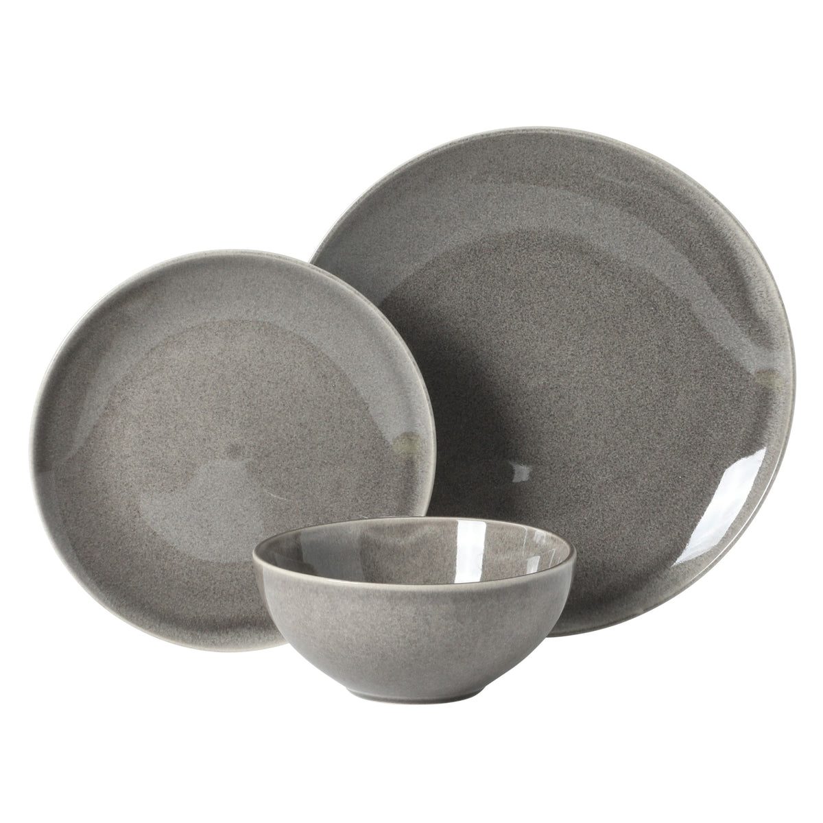 Gibson Elite Castle Peak Plates and Bowls Set, 12-Piece Dinnerware Set, Reactive Glaze Stoneware Dishes, Dinner Plates, Salad Plates & Cereal Bowls