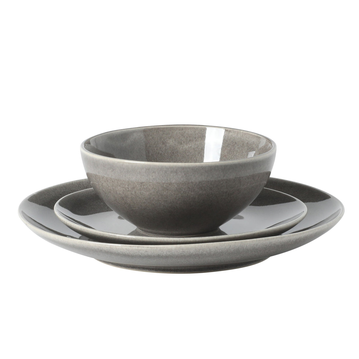 Gibson Elite Castle Peak Plates and Bowls Set, 12-Piece Dinnerware Set, Reactive Glaze Stoneware Dishes, Dinner Plates, Salad Plates & Cereal Bowls