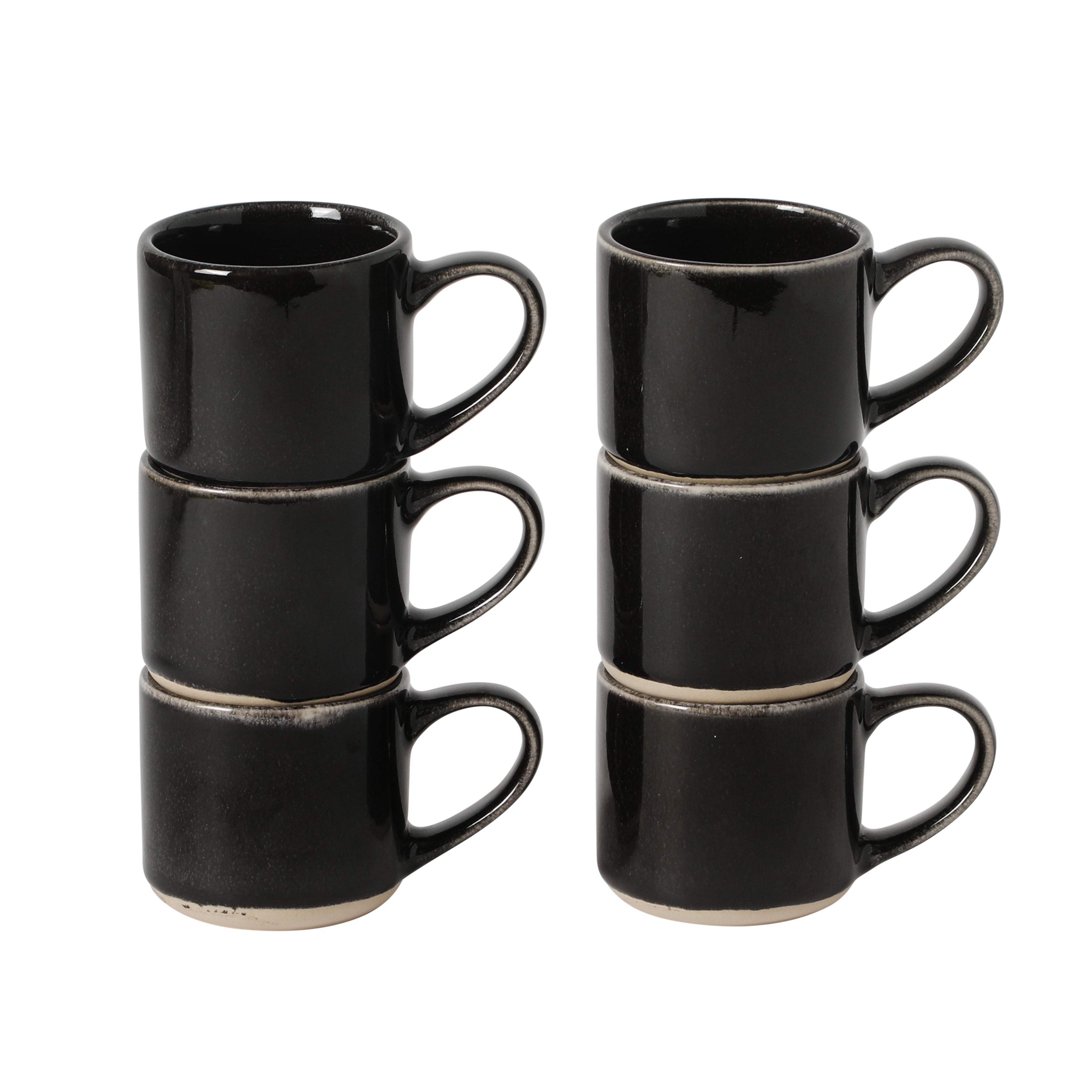 グラス/カップ Supreme Espresso Set Black Mr. Coffee Whims Espresso Cups Set of 6, 3.7 oz Stoneware Demitasse Es