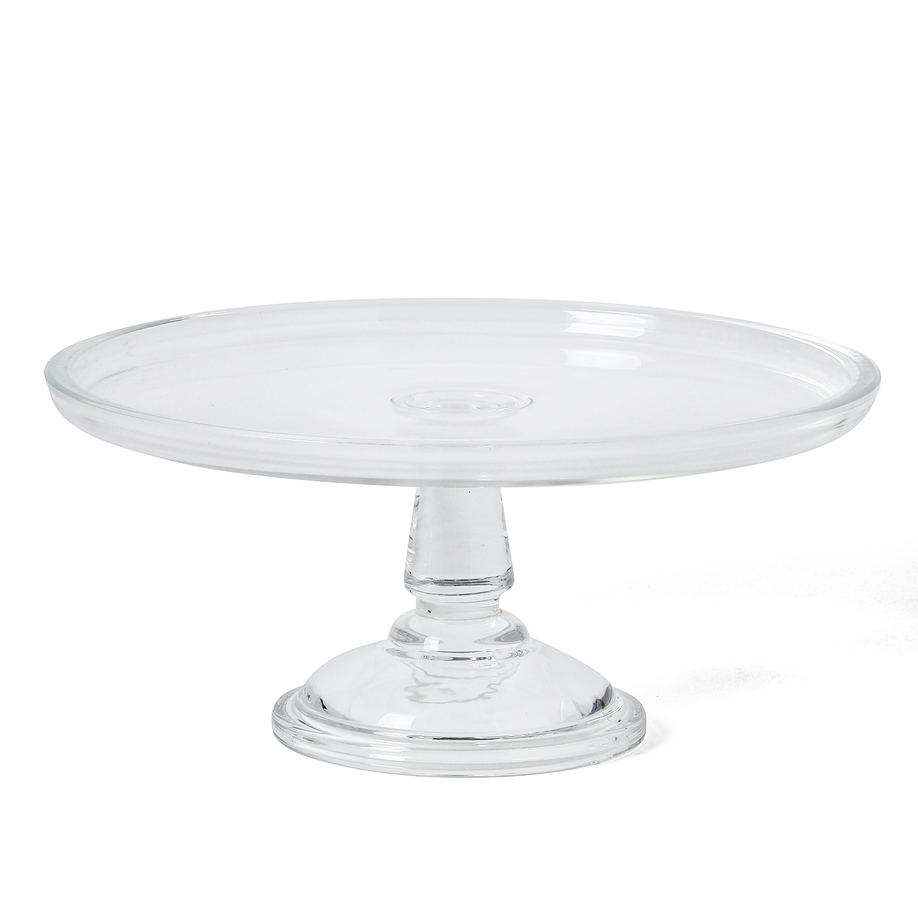 Martha Stewart Watercrest Glass Cake Stand with Dome, 10.2 Inch Clear Footed Pedestal Cake Stand with Glass Lid Cover, Handmade Glassware