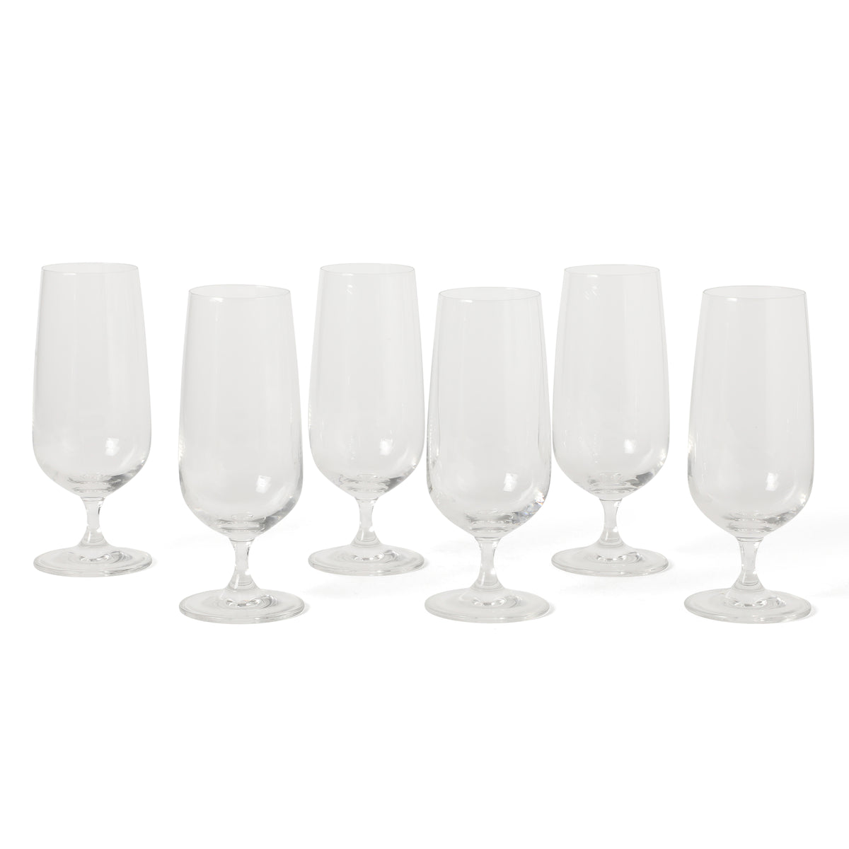 Martha Stewart Virginia 6-Piece 14 Oz Pilsner Glass Set, Clear Glass Beer Glasses