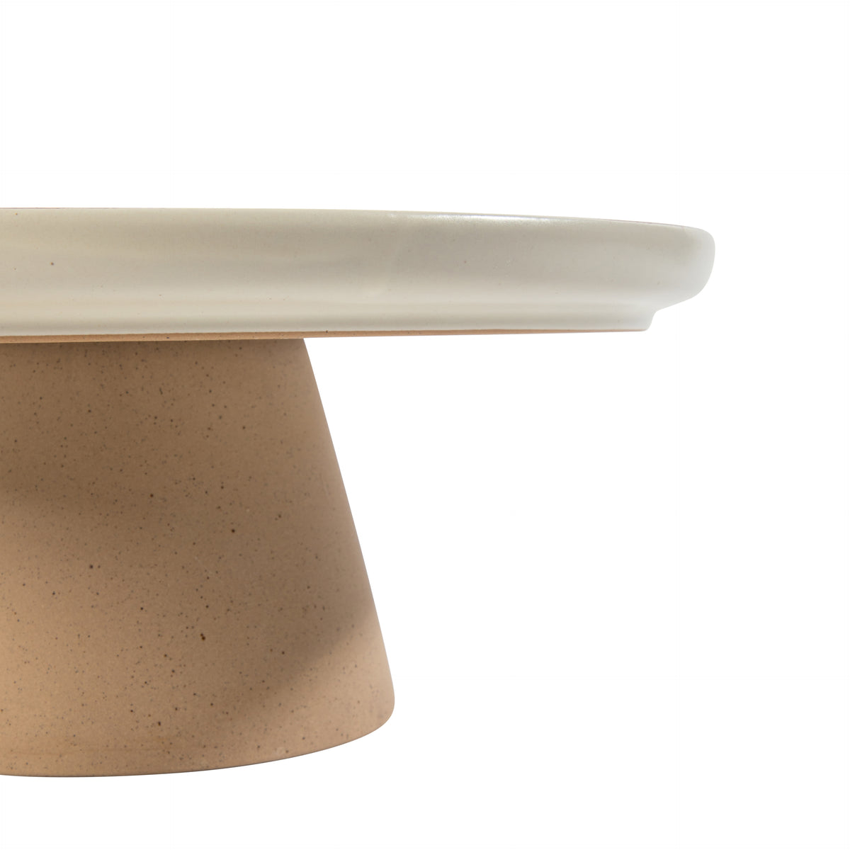 Gibson Elite Turtle Rock Cake Stand, 10 Inch Round Ceramic Stoneware Pedestal, Wedding Cake Plate & Dessert Riser, Taupe