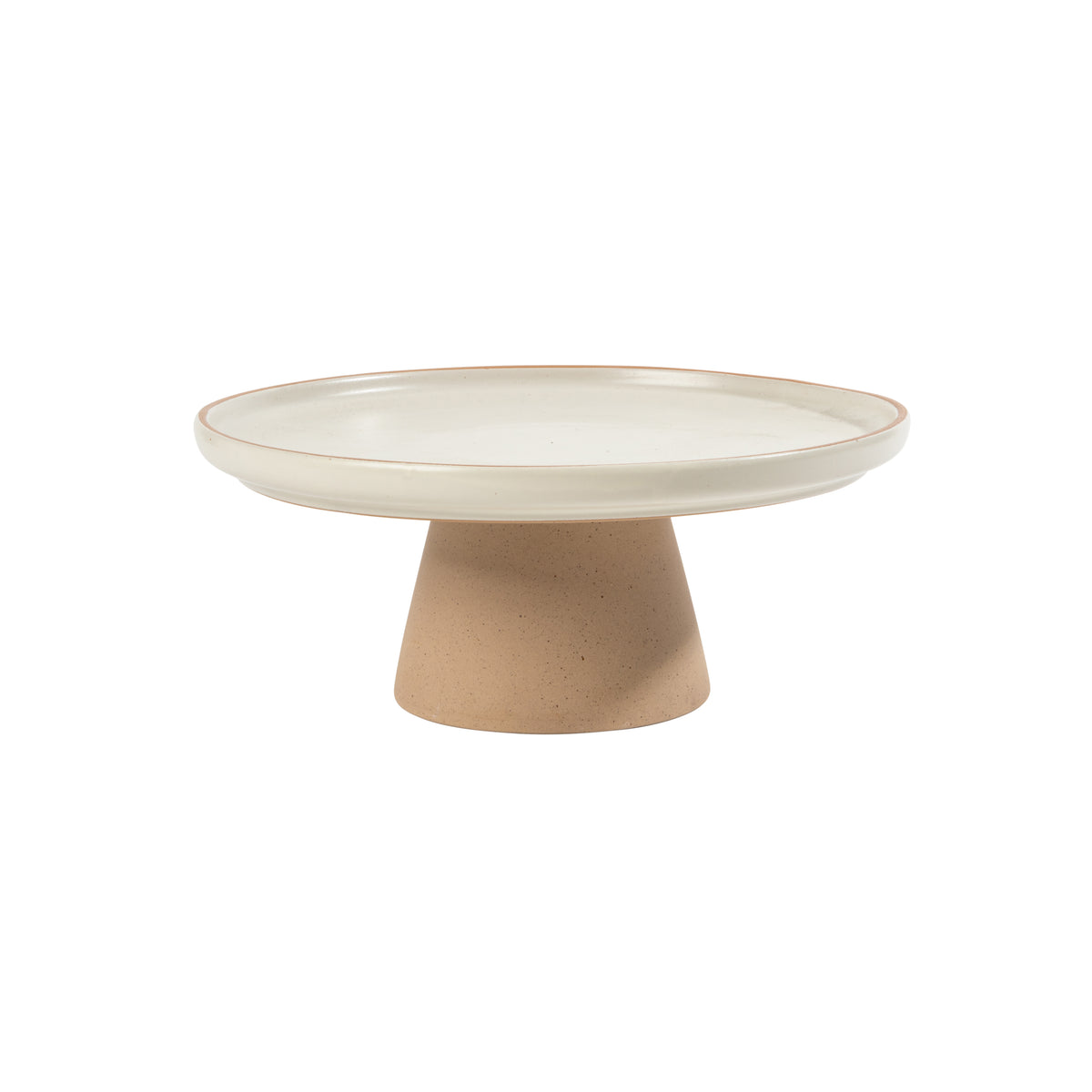 Gibson Elite Turtle Rock Cake Stand, 10 Inch Round Ceramic Stoneware Pedestal, Wedding Cake Plate & Dessert Riser, Taupe