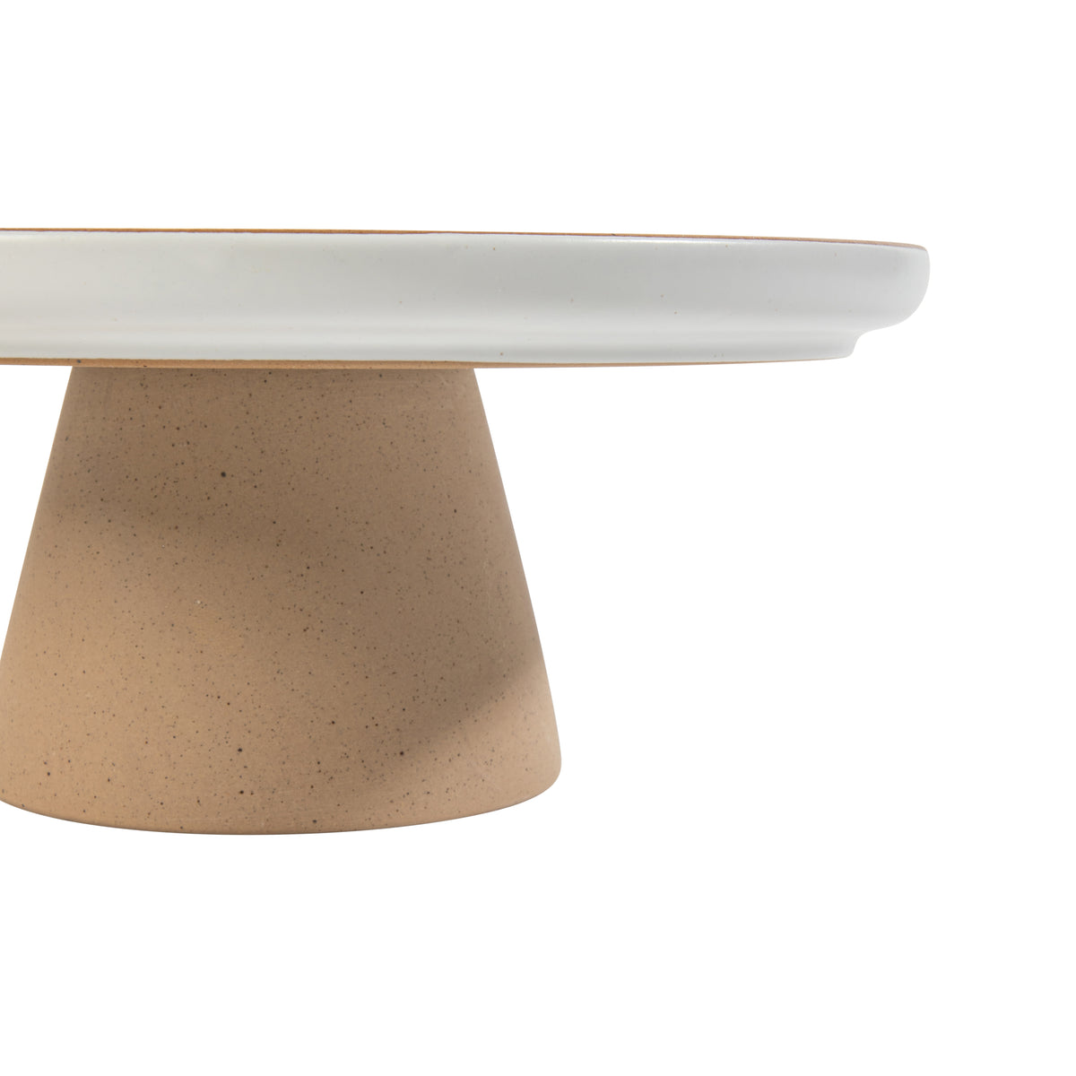 Gibson Elite Turtle Rock Cake Stand, 10 Inch Round Ceramic Stoneware Pedestal, Wedding Cake Plate & Dessert Riser, Taupe