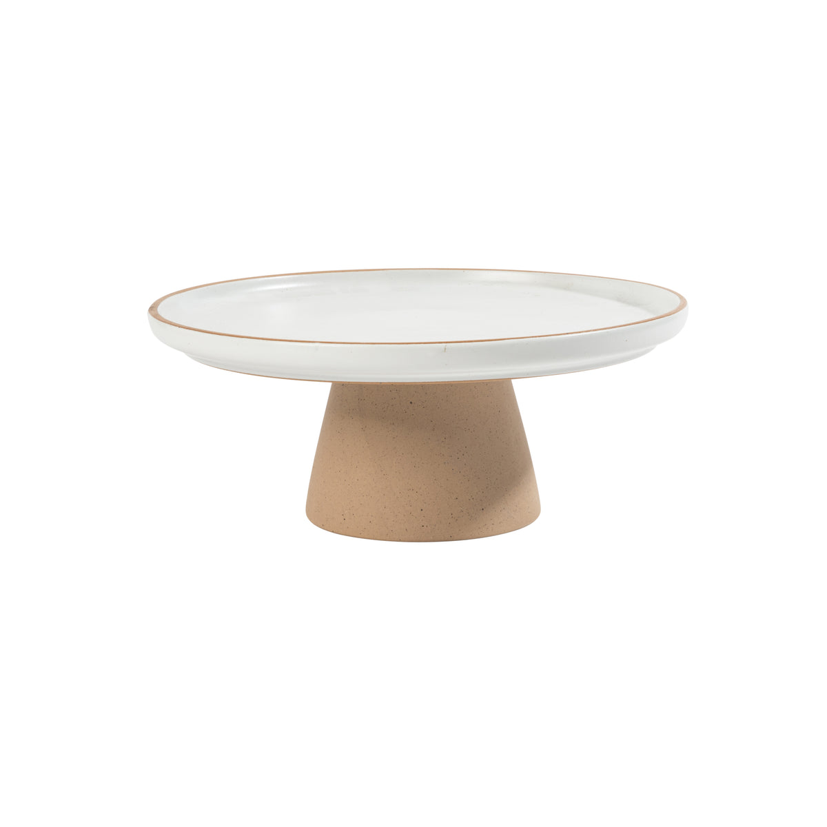 Gibson Elite Turtle Rock Cake Stand, 10 Inch Round Ceramic Stoneware Pedestal, Wedding Cake Plate & Dessert Riser, Taupe