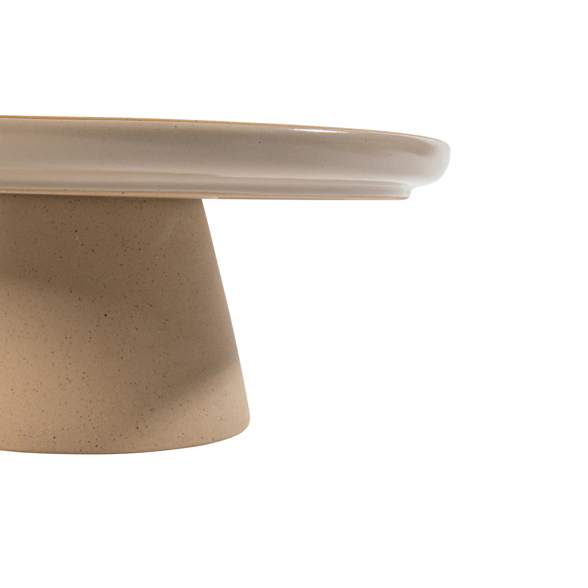 Gibson Elite Turtle Rock Cake Stand, 10 Inch Round Ceramic Stoneware Pedestal, Wedding Cake Plate & Dessert Riser, Taupe