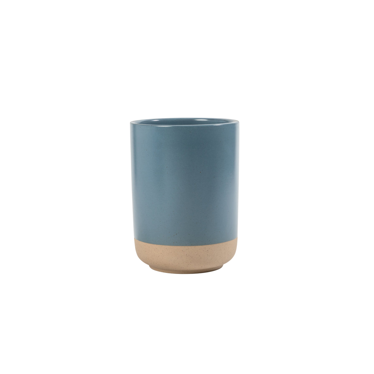 Gibson Elite Turtle Rock Kitchen Utensil Holder Set of 2, Ceramic Crock for Countertop, Spoon Caddy & Kitchen Counter Organizer, Taupe