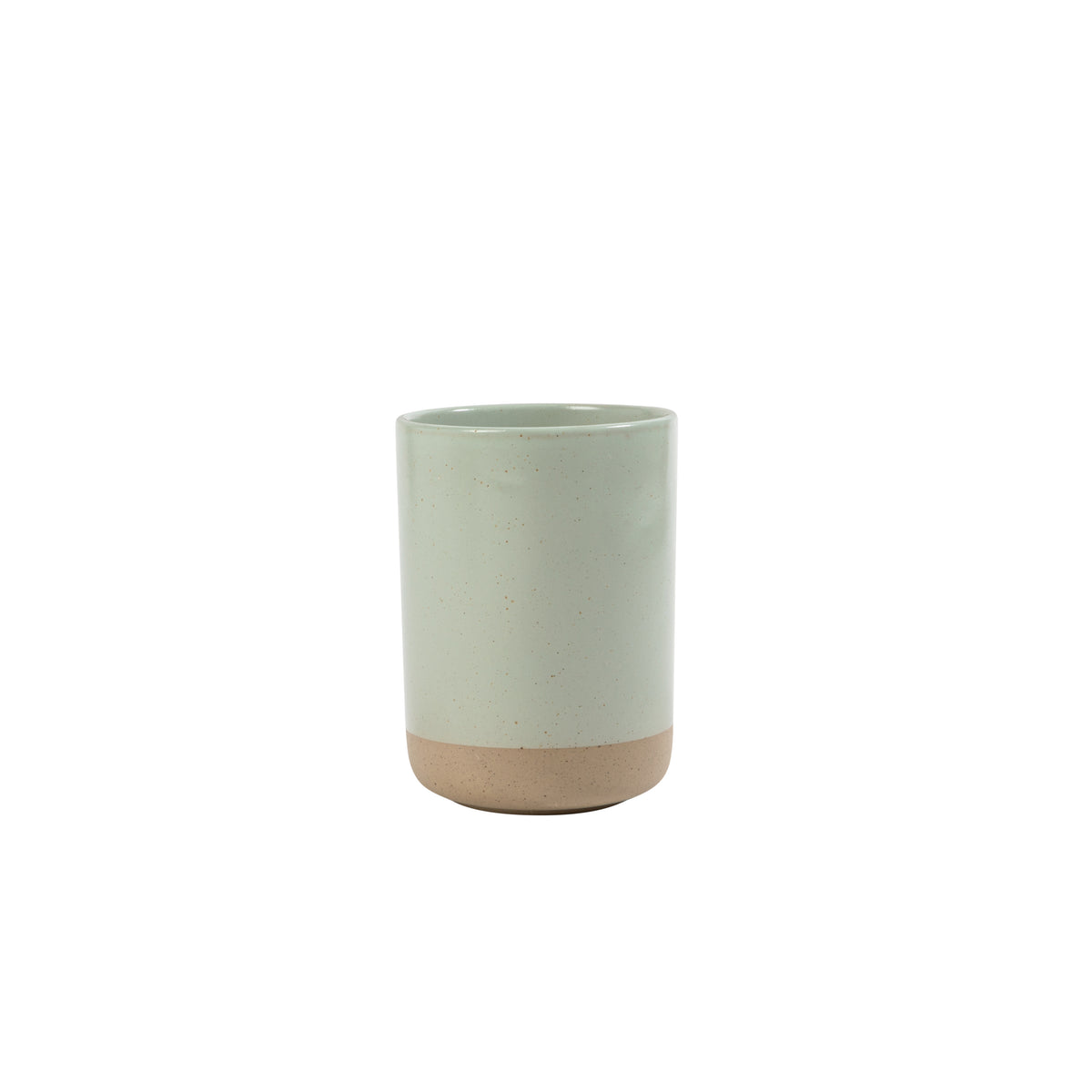 Gibson Elite Turtle Rock Kitchen Utensil Holder Set of 2, Ceramic Crock for Countertop, Spoon Caddy & Kitchen Counter Organizer, Taupe