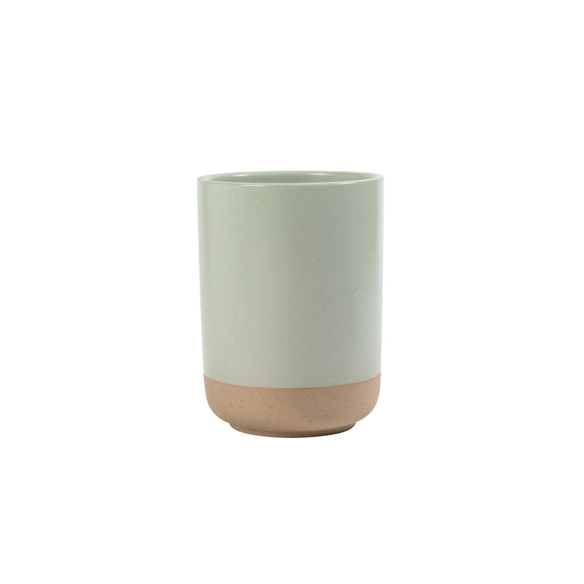 Gibson Elite Turtle Rock Kitchen Utensil Holder Set of 2, Ceramic Crock for Countertop, Spoon Caddy & Kitchen Counter Organizer, Taupe
