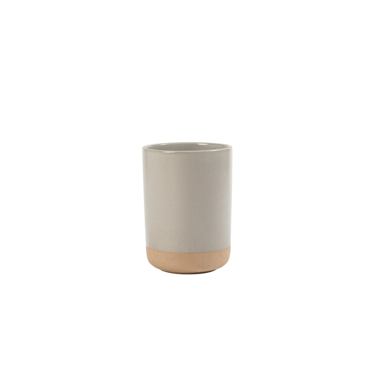 Gibson Elite Turtle Rock Kitchen Utensil Holder Set of 2, Ceramic Crock for Countertop, Spoon Caddy & Kitchen Counter Organizer, Taupe