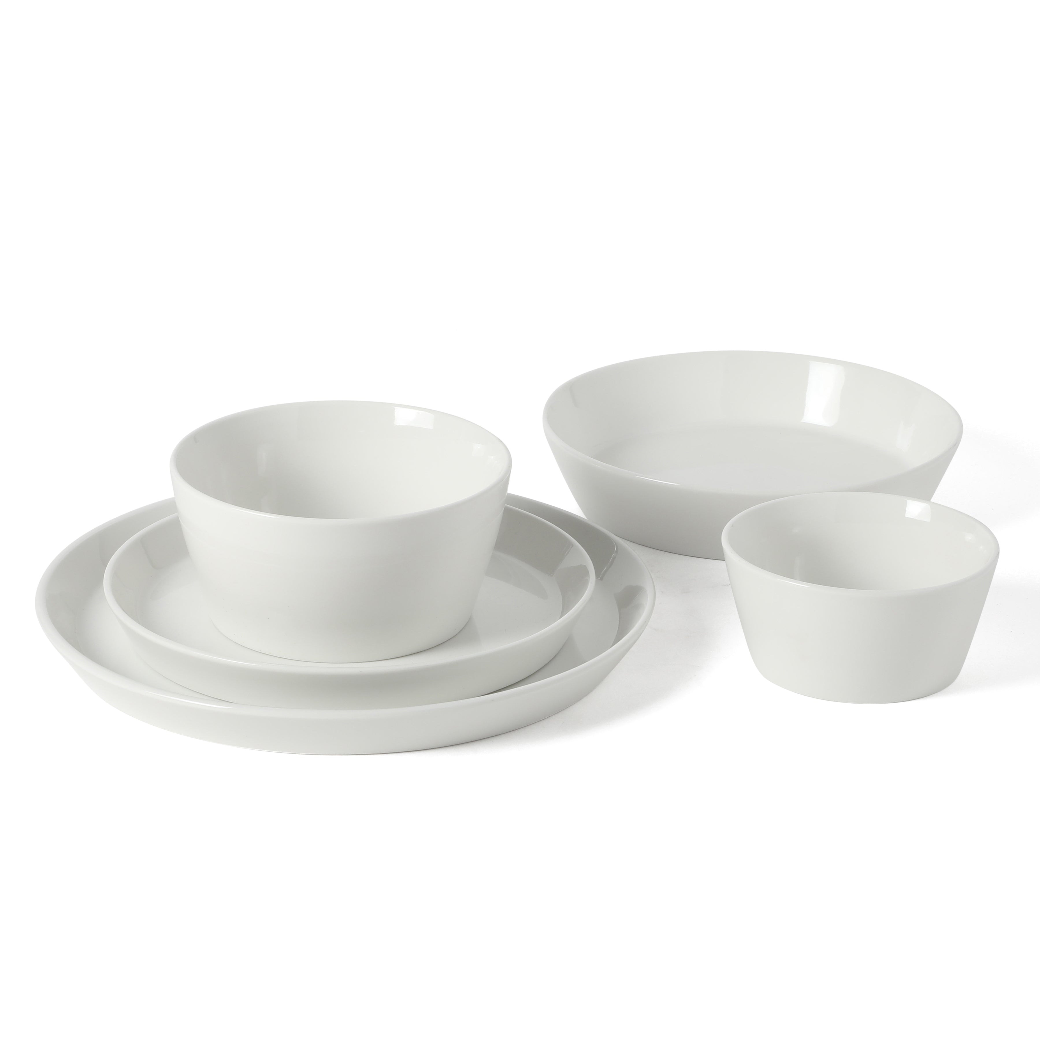 Martha Stewart Plates and Bowls Sets, 30-Piece Porcelain Dinnerware Set for 6, Dinner Plates, Dessert Plates, Pasta Bowls, Cereal & Fruit Bowls