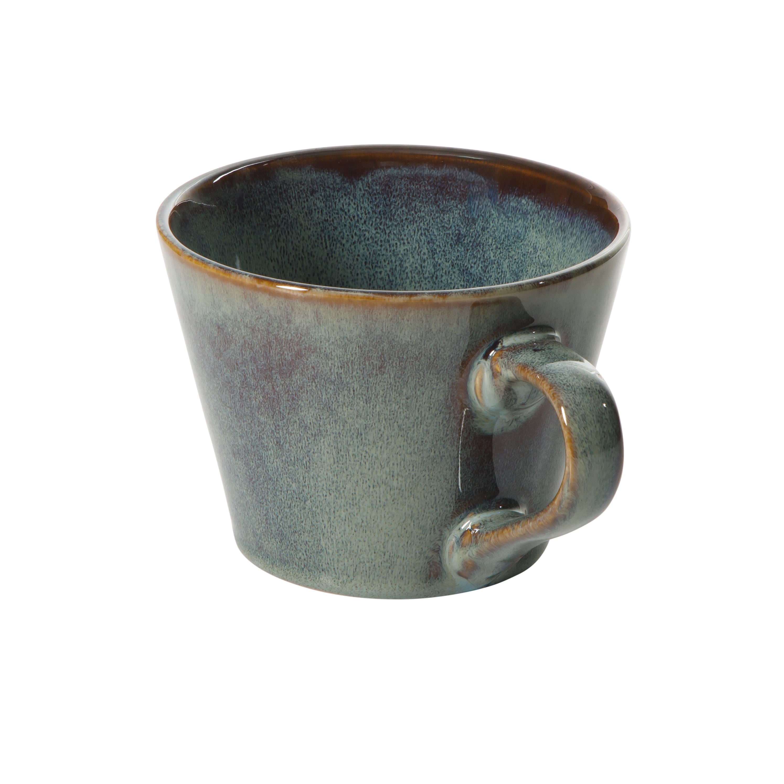 Gibson Elite Coffee Mugs Set of 4, 22 oz Large Blue Stoneware Cups, Reactive Glaze, Chip Resistant, Dishwasher, Oven & Microwave Safe