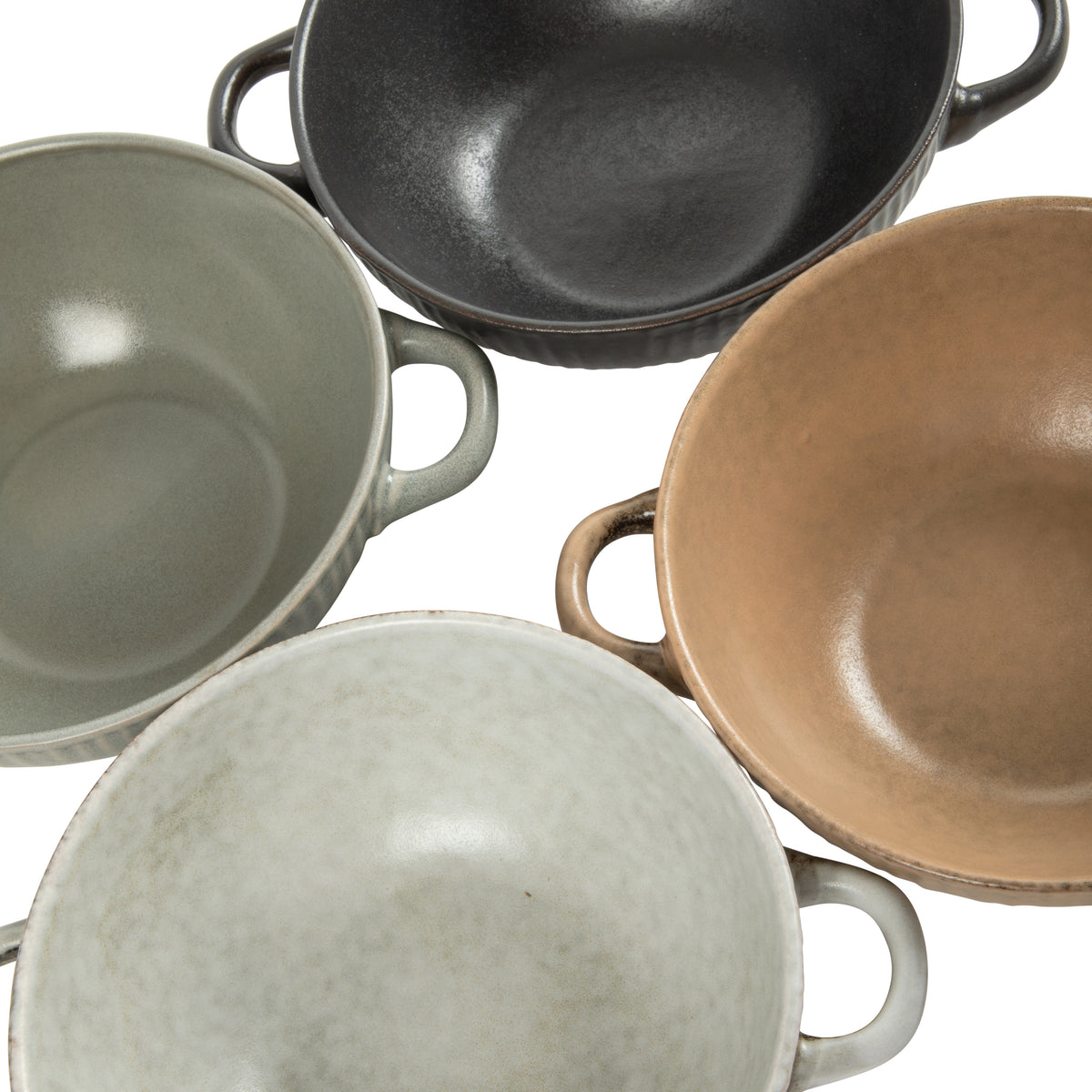 Gibson Elite Hearth Lane 4-Piece 6-Inch Stoneware Bowl Set, Reactive Glaze Soup and Cereal Bowls